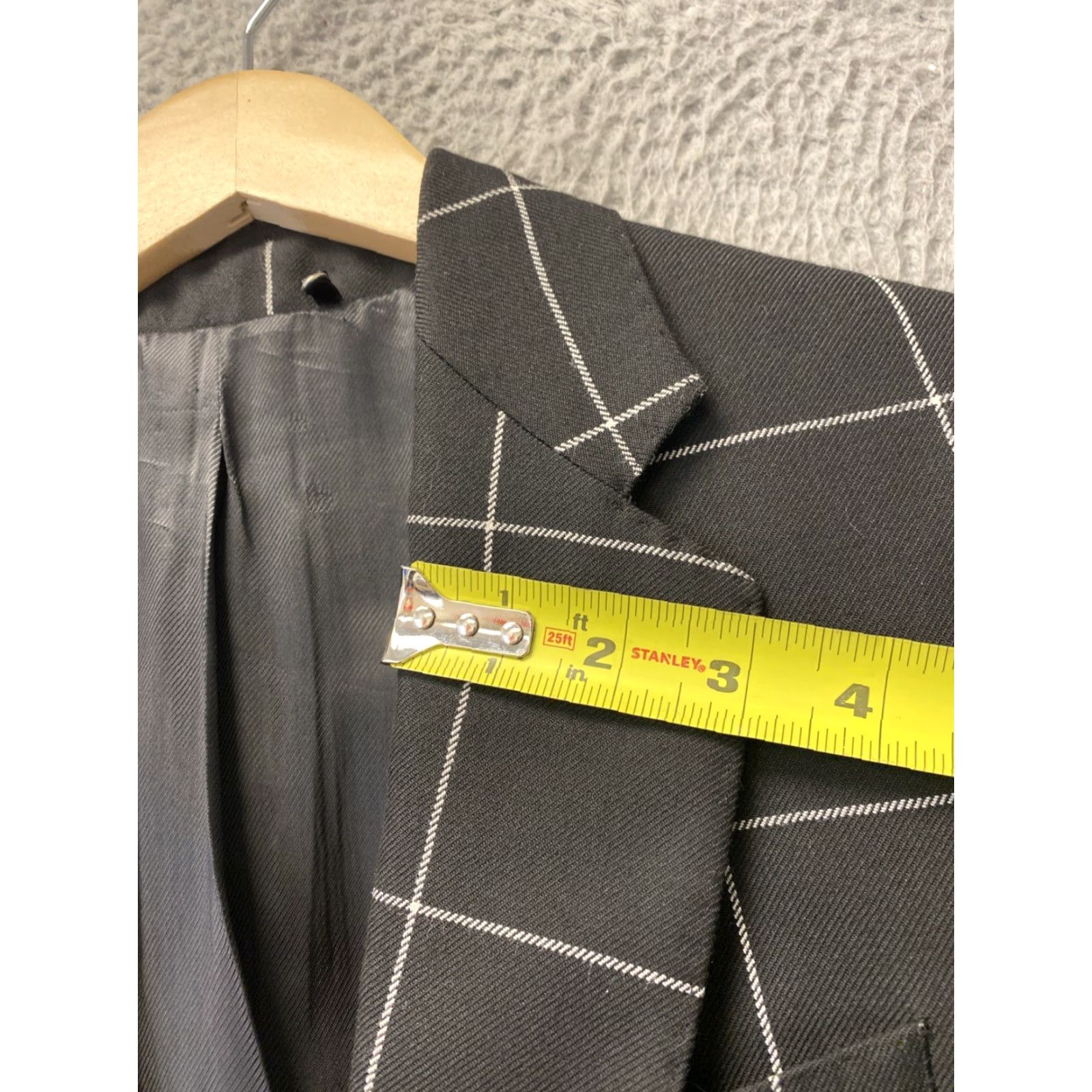 Zara ZARA Jacket Blazer Coat 36 Men Black Check Sports Coat Blazer Mens 36 Black Check Zara Size 36R - 7 Thumbnail