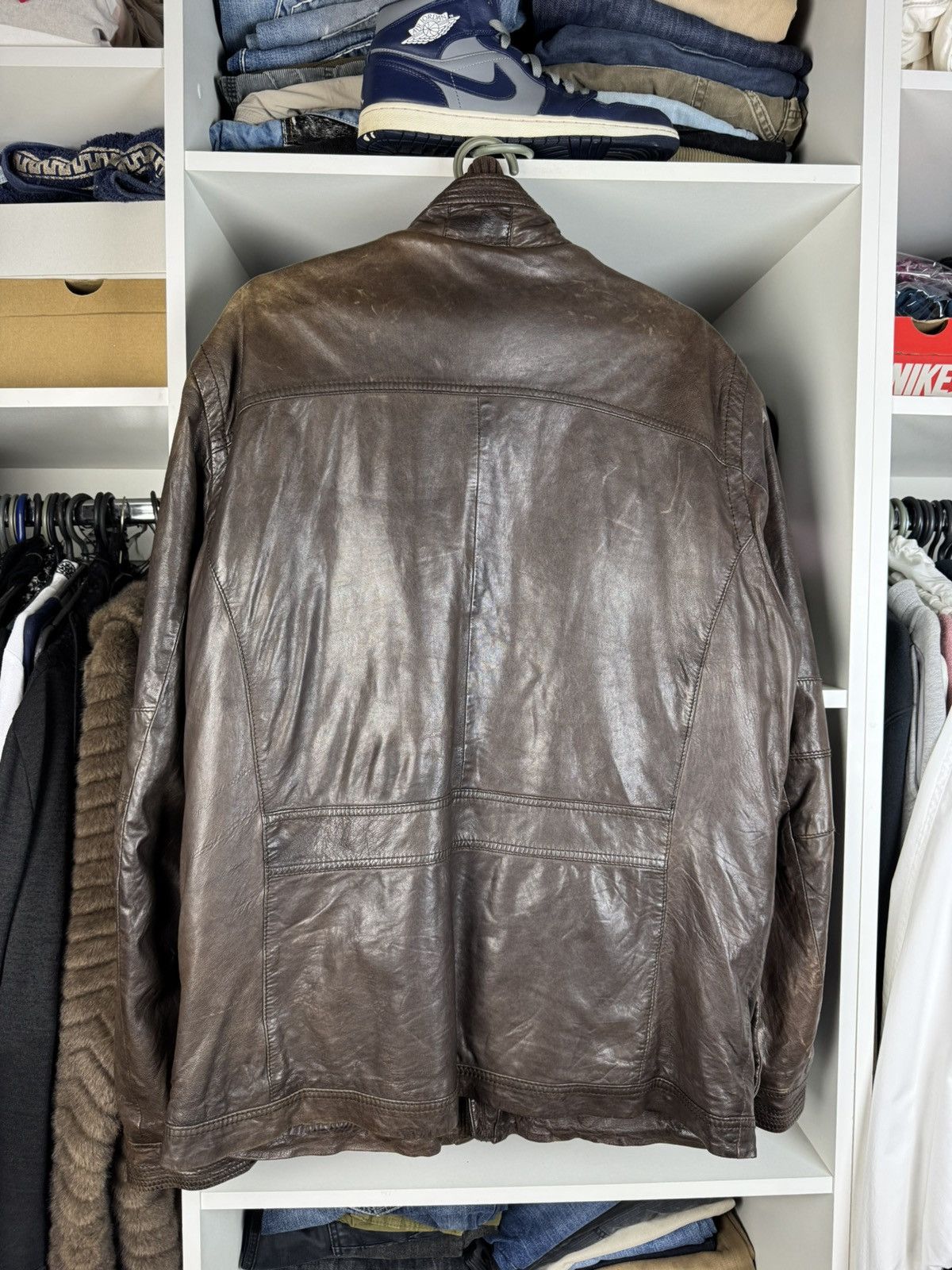 Hugo Boss Hugo Boss Men's Brown Genuine Leather Field Jacket Size US L / EU 52-54 / 3 - 15 Thumbnail