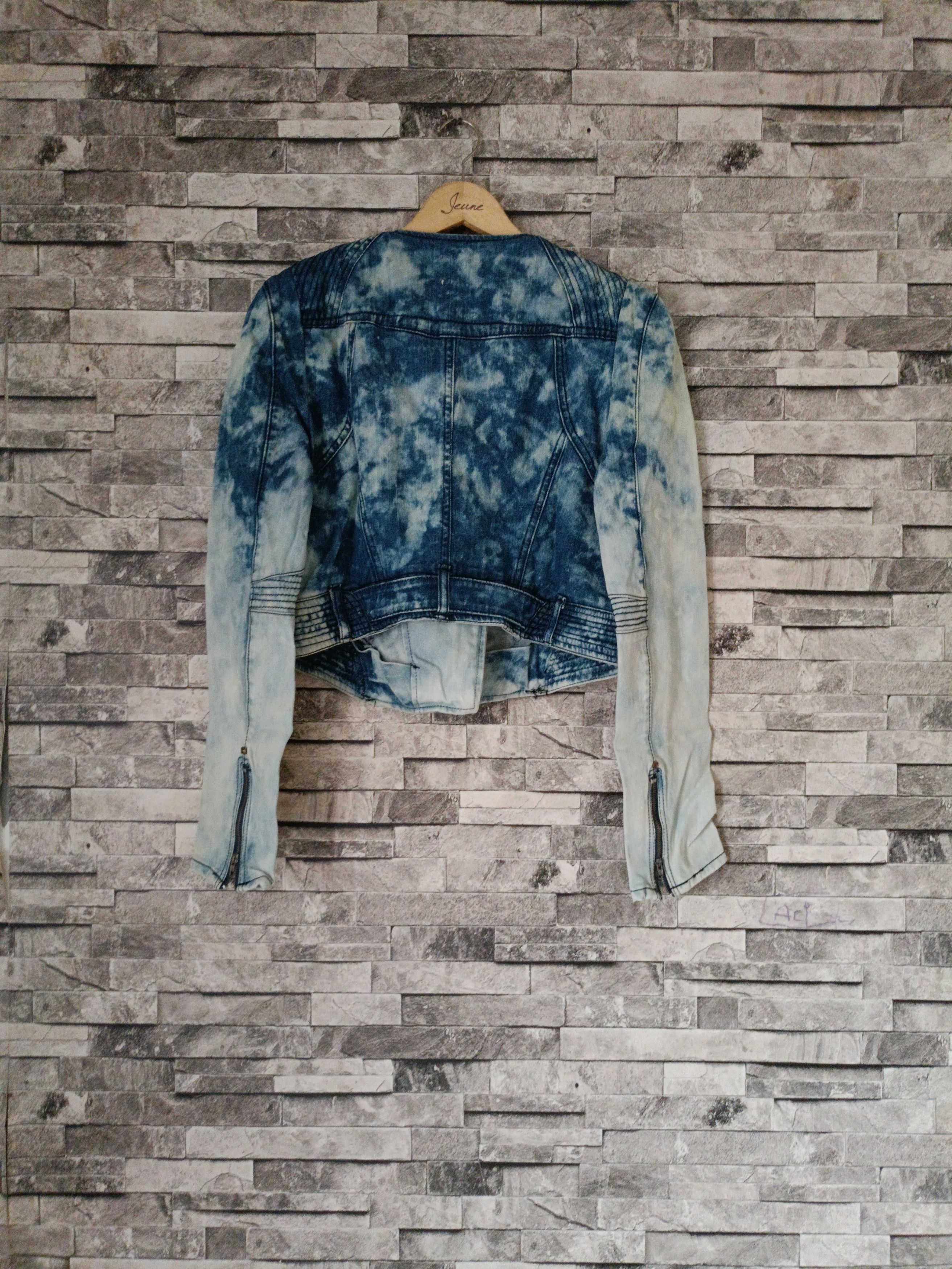 Japanese Brand Le shop crop top biker denim jacket Size L / US 10 / IT 46 - 5 Thumbnail