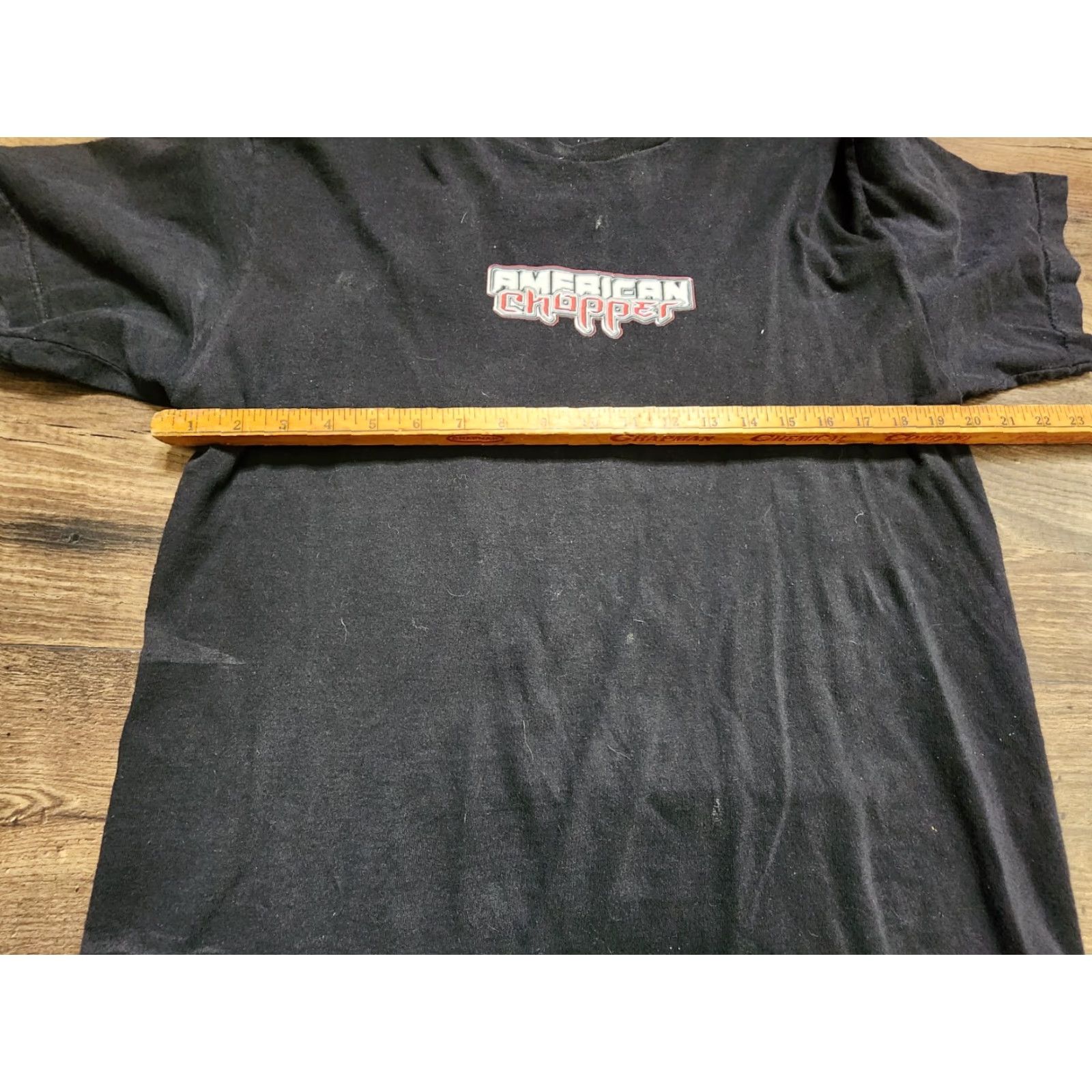 Doublet VINTAGE American Chopper T-Shirt Black 2-Sided Distressed Short Sleeve L Mens — 90s Motorcycle Fire Theme Size US L / EU 52-54 / 3 - 2 Thumbnail
