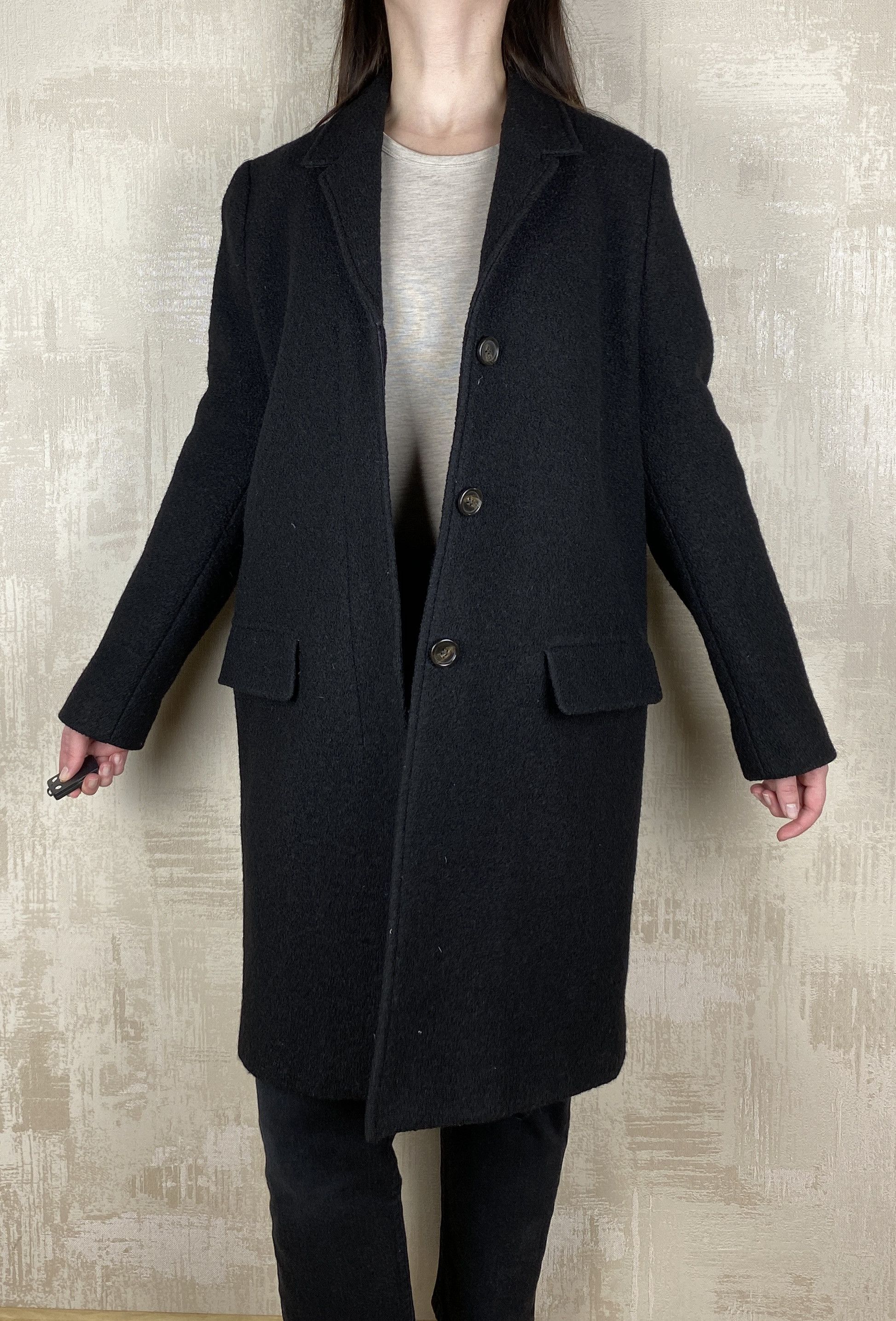Arket Arket Nova Fides Wool Boucle Black Oversized Casual Coat Size M / US 6-8 / IT 42-44 - 3 Thumbnail