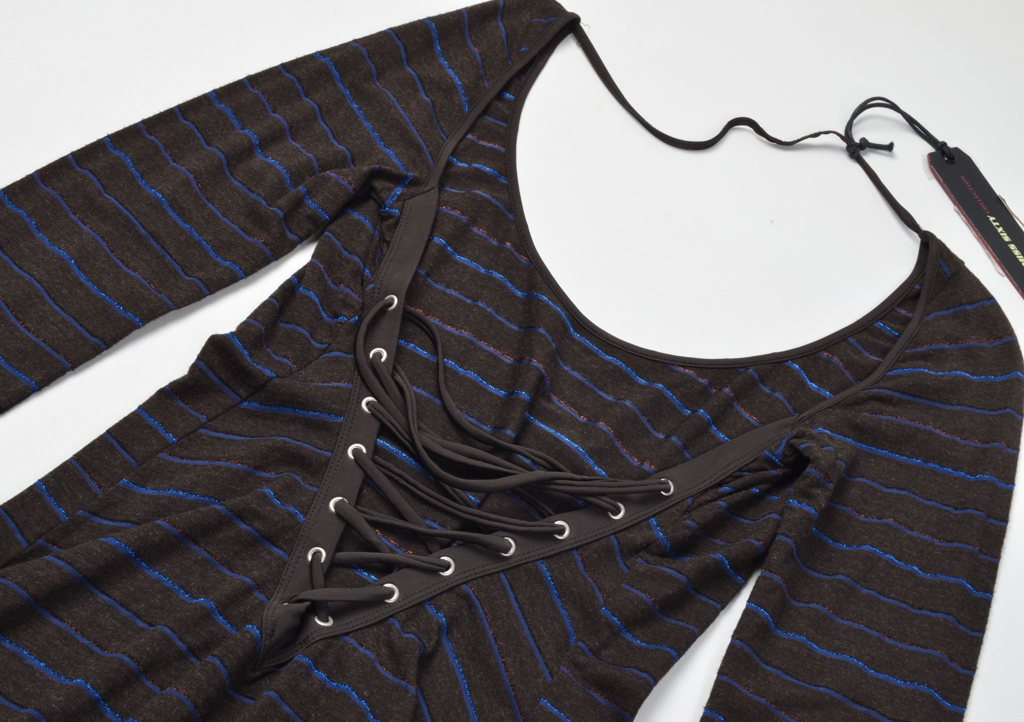 Miss Sixty × Vintage Miss Sixty Striped Knit Bodycon Dress Open Back Lace-Up Size M / US 6-8 / IT 42-44 - 12 Thumbnail