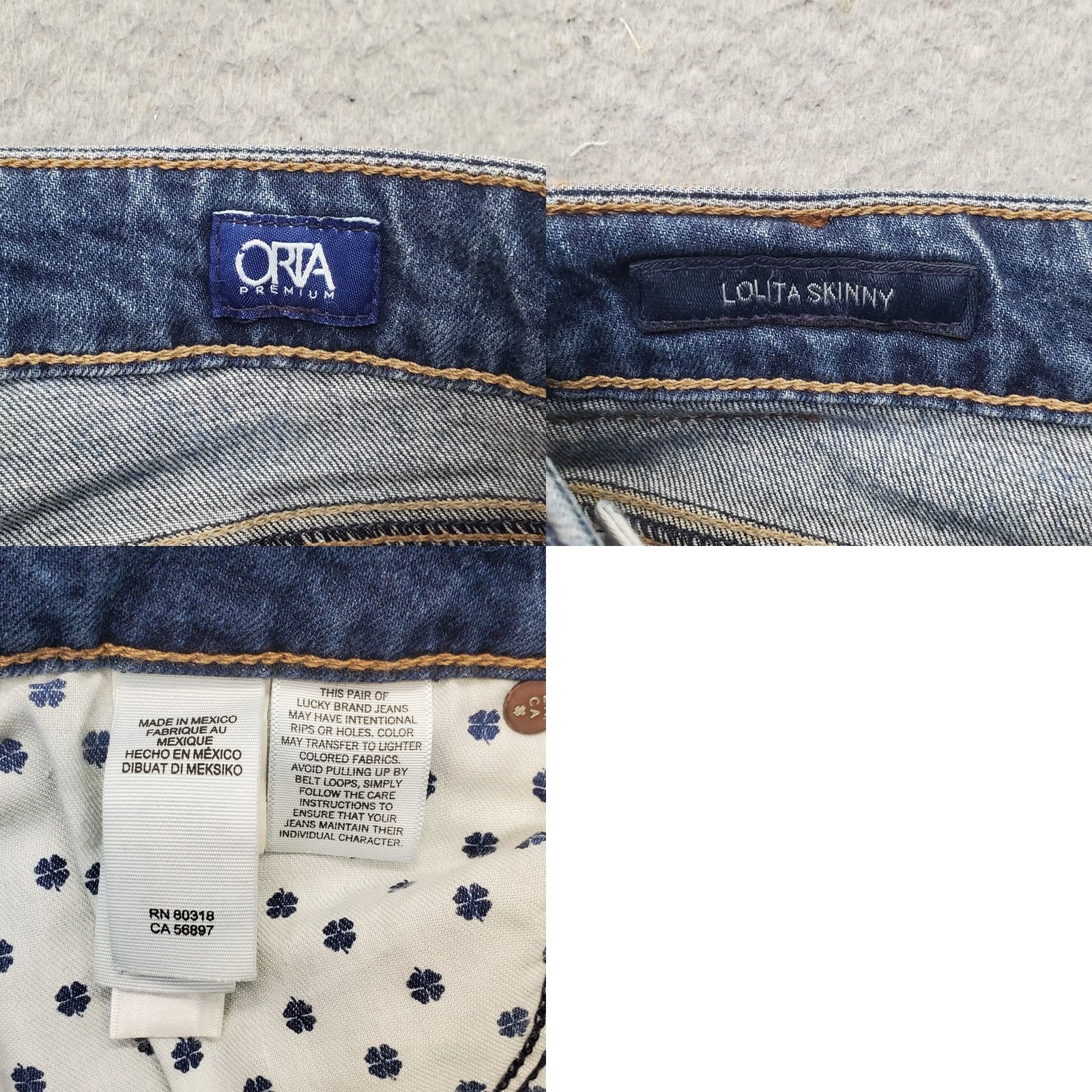 Lucky Brand Lucky Brand Lolita Skinny Jeans Womens Size 2 Blue Denim ORTA Premium Distressed, Jeans, Womens, 2, Blue, Medium Wash, 5-Pocket, Regular Fit Size 26" / US 2 / IT 38 - 8 Thumbnail