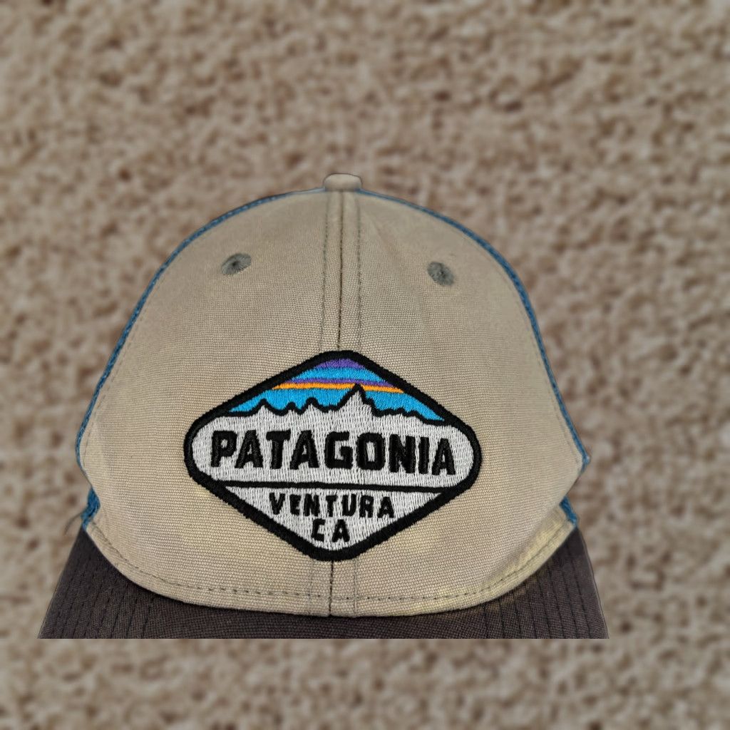 Patagonia Patagonia Hat Cap Snap Back Adult One Size Beige Blue Ventura CA Trucker Duck Cap Hat Twill Cotton Polyester Shoes? Size ONE SIZE - 1 Thumbnail