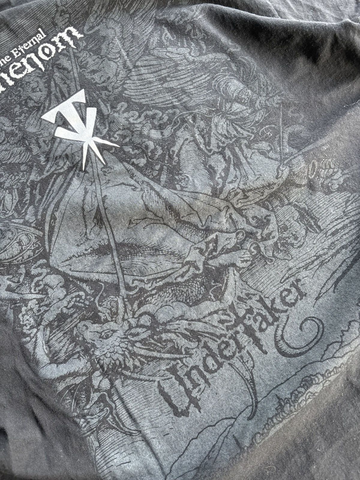 Vintage × WWE Crazy Wwe Undertaker Boxy Faded Black Y2K Grunge Tee Size US XL / EU 56 / 4 - 6 Thumbnail