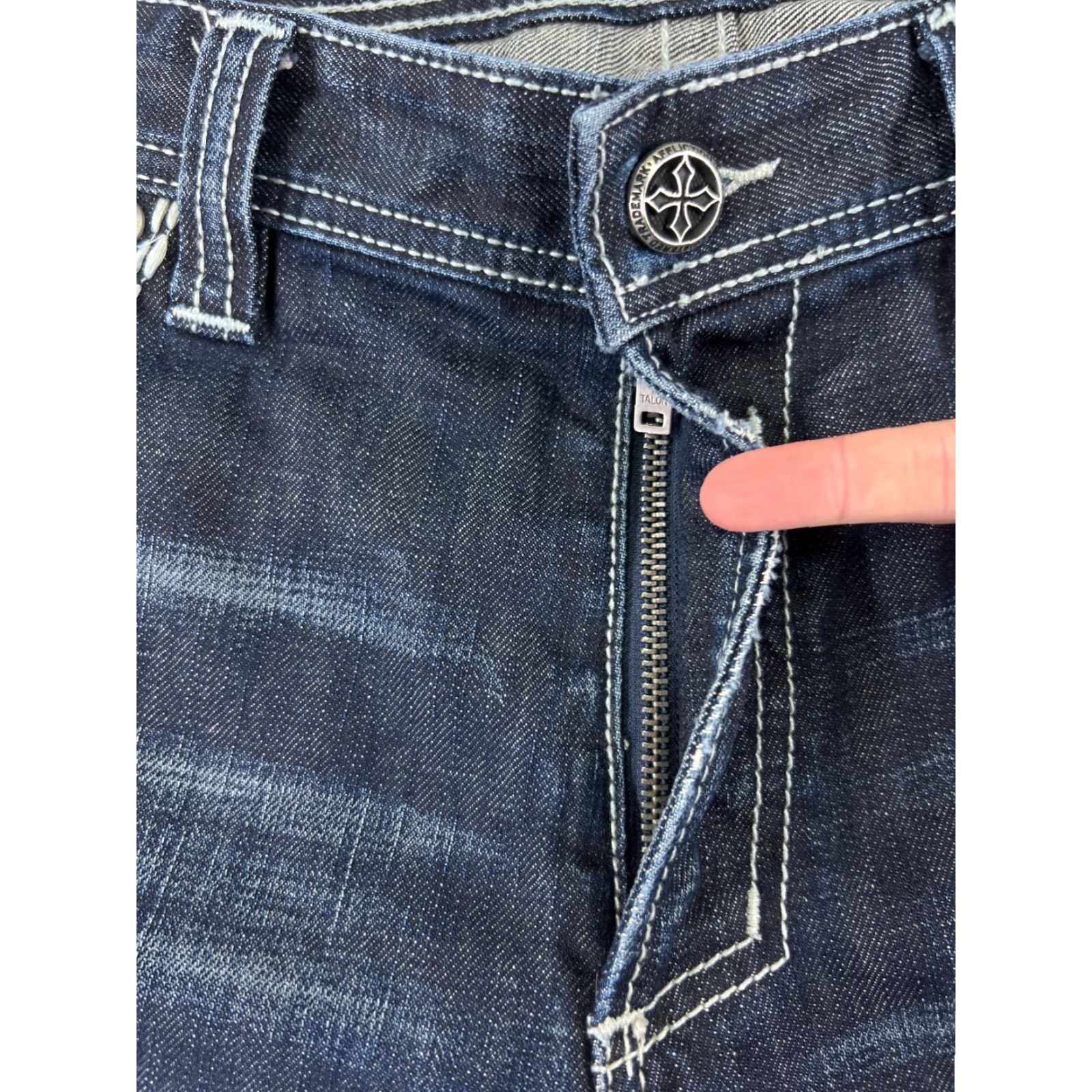 Affliction Affliction Men Shorts 38 Blue Denim Chino Cargo Pocket Regular Readable Vintage No 38x7 READ Size US 38 / EU 54 - 6 Thumbnail