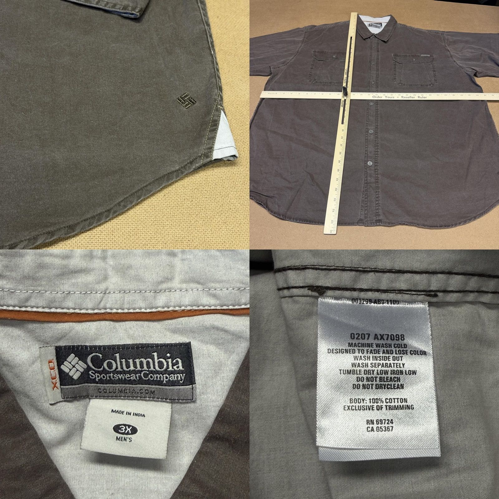 Vintage Columbia Mens 3XL Brown Twill Long Sleeve Button Up Shirt Chest Pockets AX7098 Size US XXL / EU 58 / 5 - 8 Thumbnail