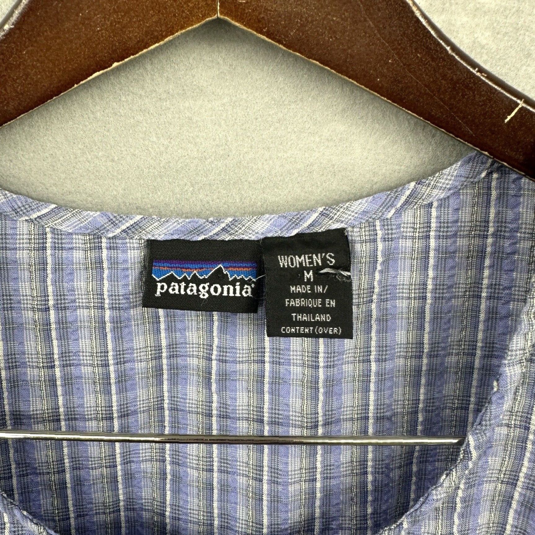 Patagonia Patagonia Shirt Dress Women's M Blue Plaid Short Sleeve Zip Knee Length Vintage No Size 32" / US 10 / IT 46 - 4 Thumbnail