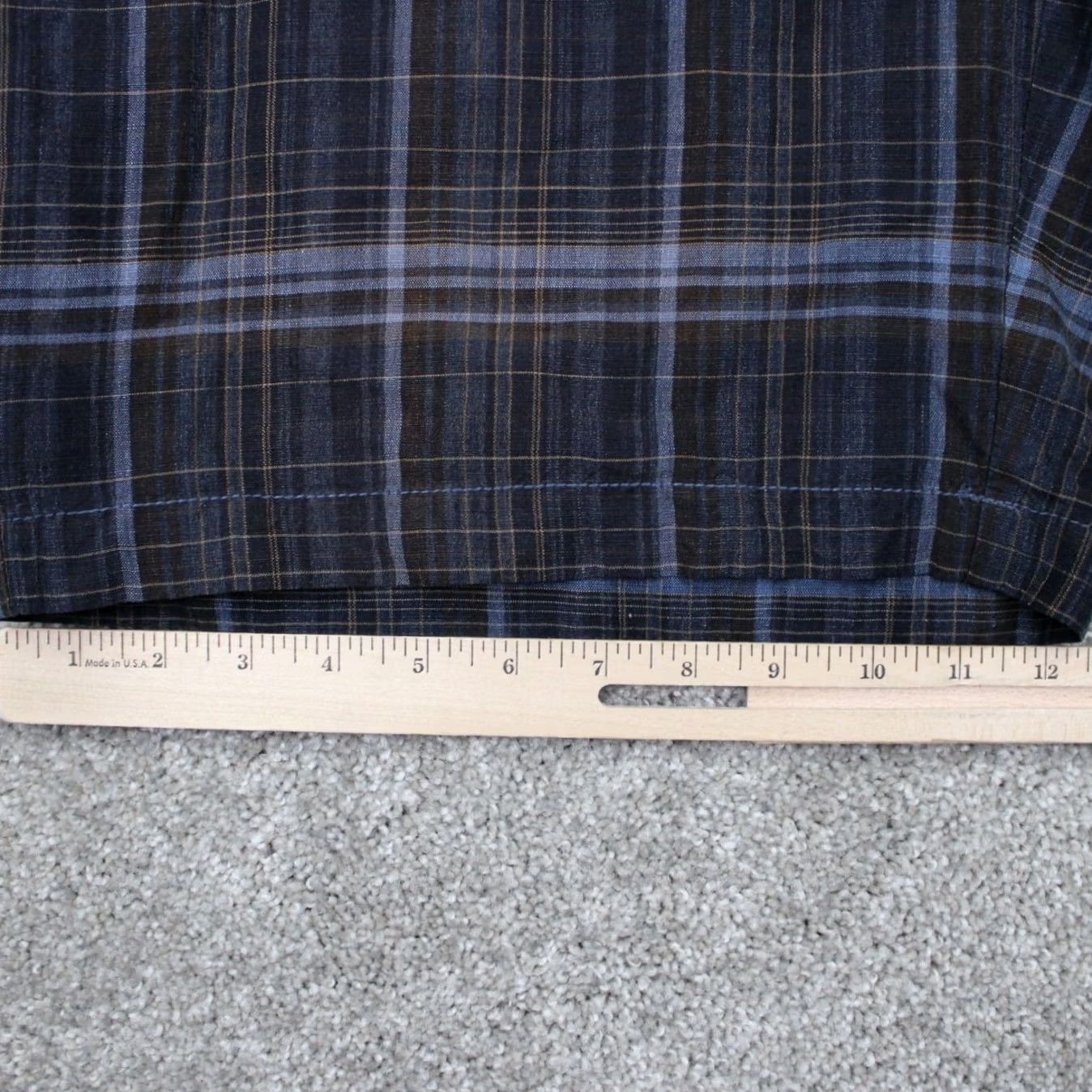 Tommy Bahama Tommy Bahama Shorts Mens 38 Black/Blue Linen/Silk Bermuda Flat Front 11" Casual Travel Beach Colorful Pattern Plaid G Mens Size US 38 / EU 54 - 5 Thumbnail