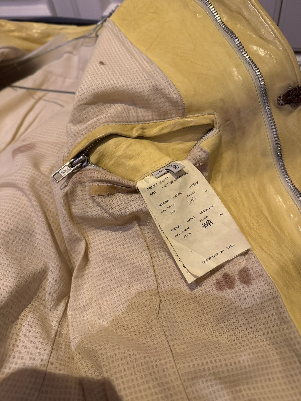 Carol Christian Poell Carol Christian Poell Scarstich yellow leather jacket 2398 Size US S / EU 44-46 / 1 - 5 Thumbnail