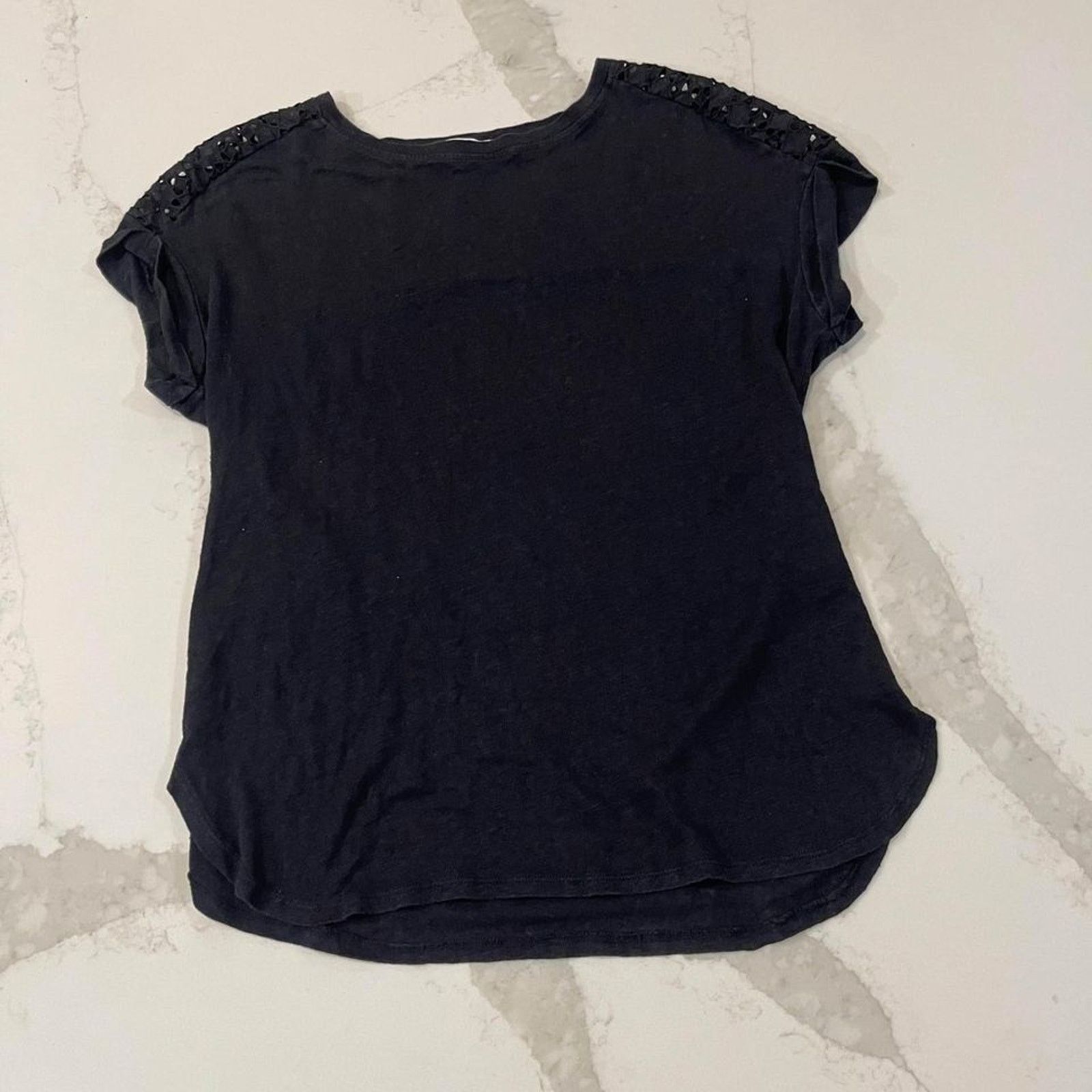 Calvin Klein Calvin Klein Eyelet Yoke Back Linen Casual Top Womens Small Size S / US 4 / IT 40 - 1 Thumbnail