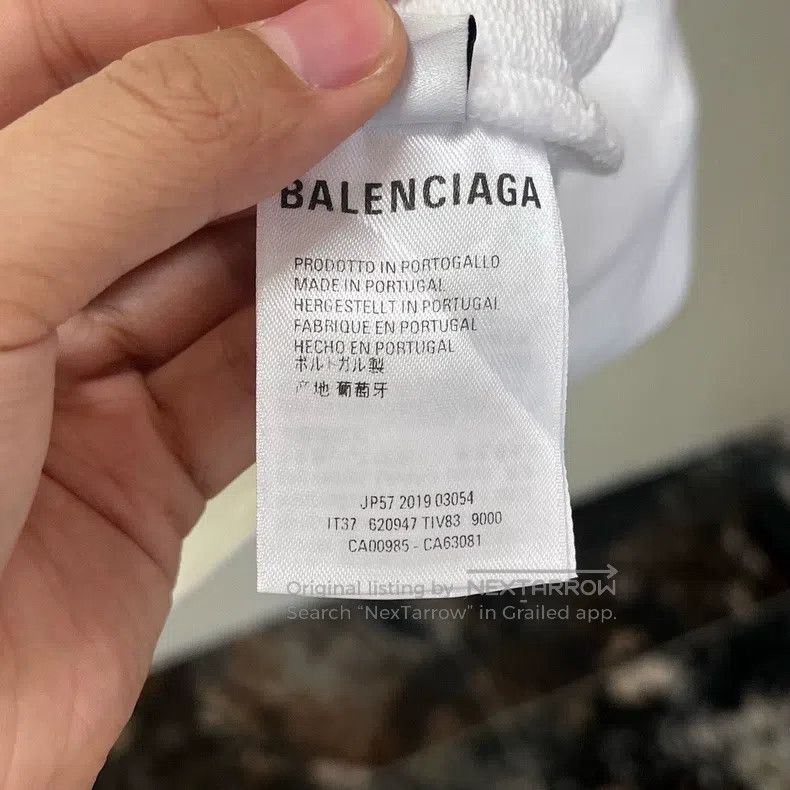 Balenciaga Balenciaga White Hooded Sweatshirt Size US S / EU 44-46 / 1 - 7 Thumbnail