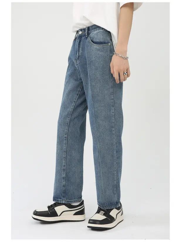 Japanese Brand Haseki x Kase Men's blue vintage loose straight casual jeans Size US 32 / EU 48 - 4 Thumbnail