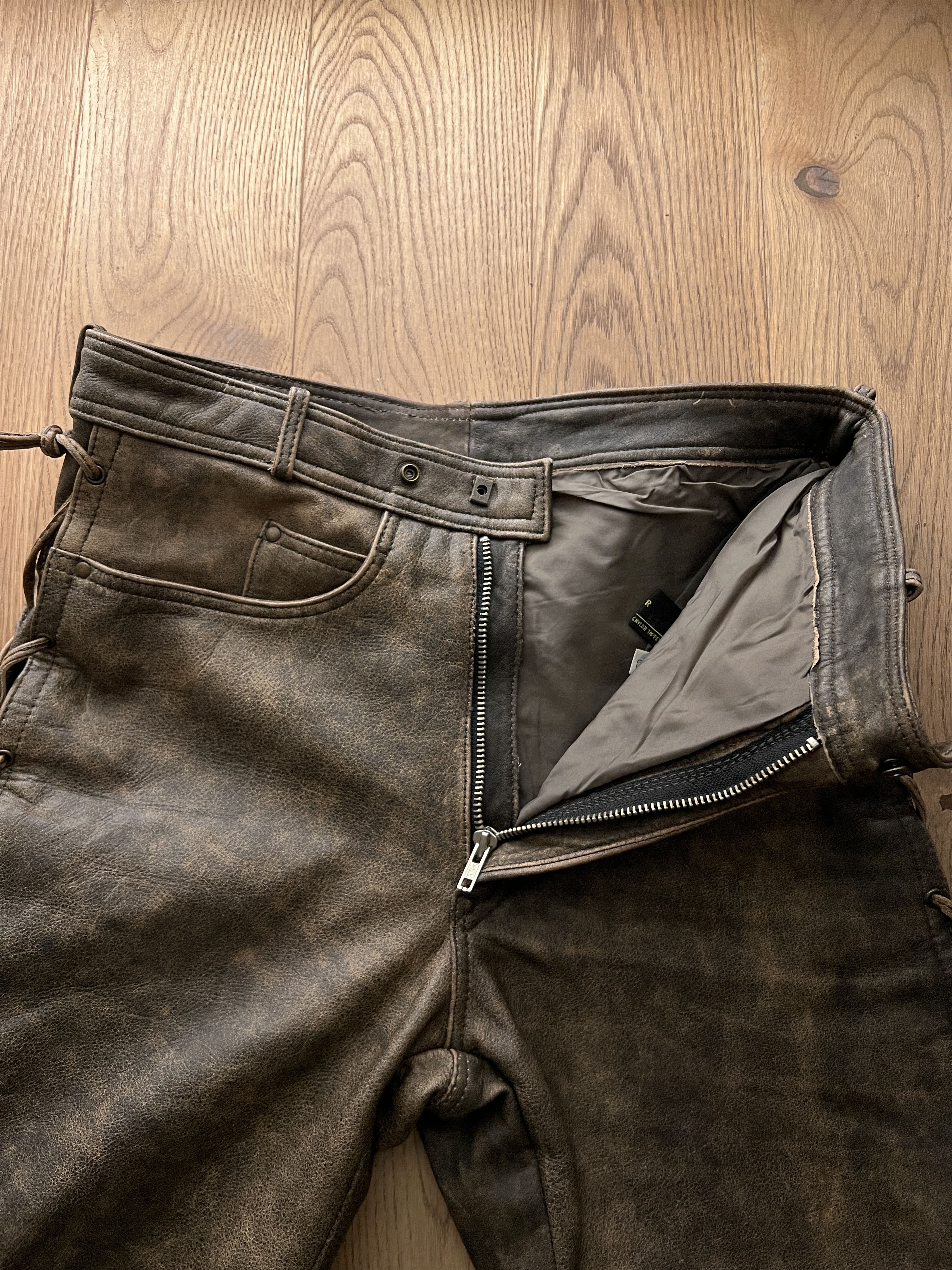 If Six Was Nine True faded VTG 90s cowboy core leather pants lace up opium L Size US 34 / EU 50 - 15 Thumbnail