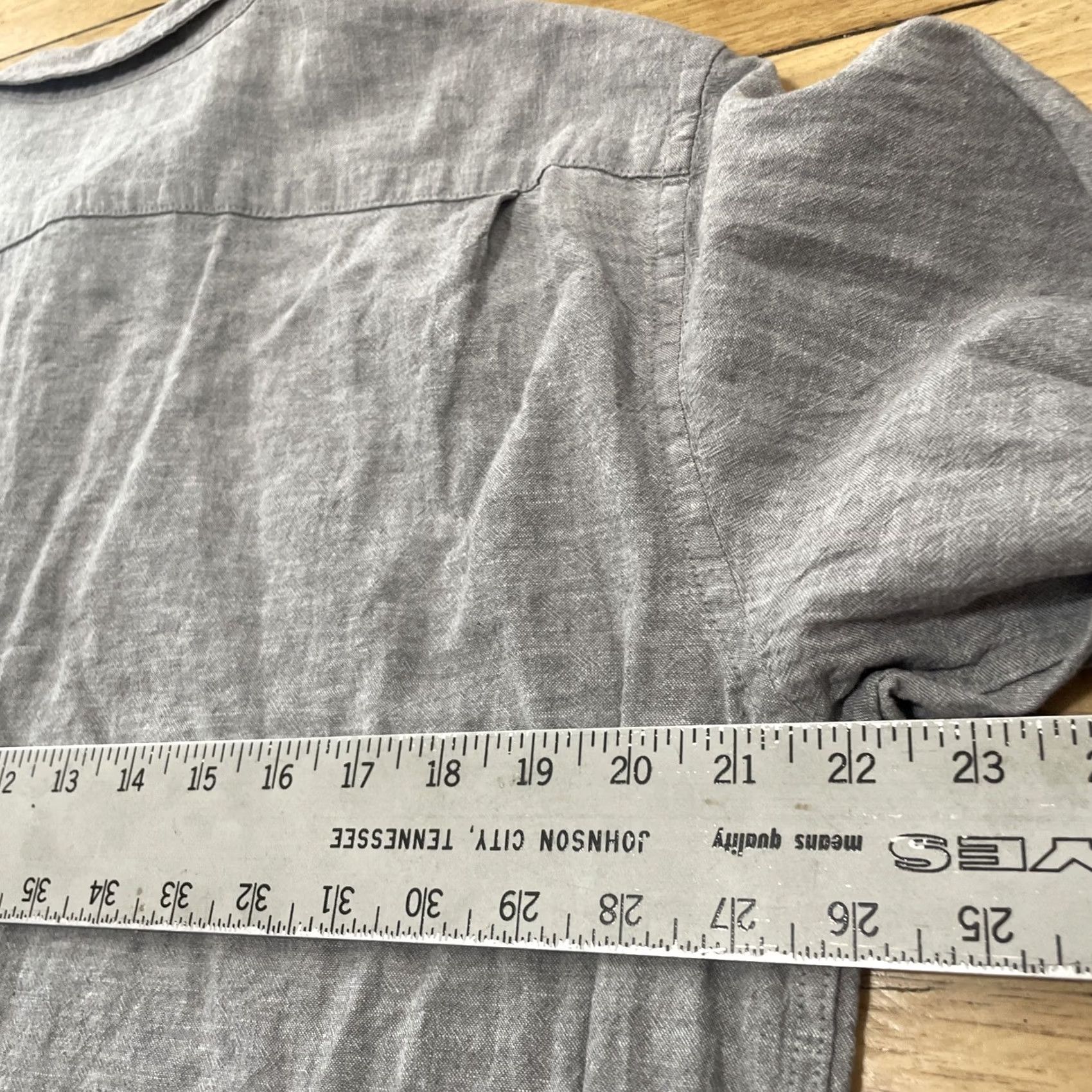 Old Navy VINTAGE OLD NAVY Button Shirt Men L Linen Everyday Shirt Light Gray Nautical Preppy 44" Mens Regular Long Sleeve Collared Shirt Size US L / EU 52-54 / 3 - 7 Thumbnail