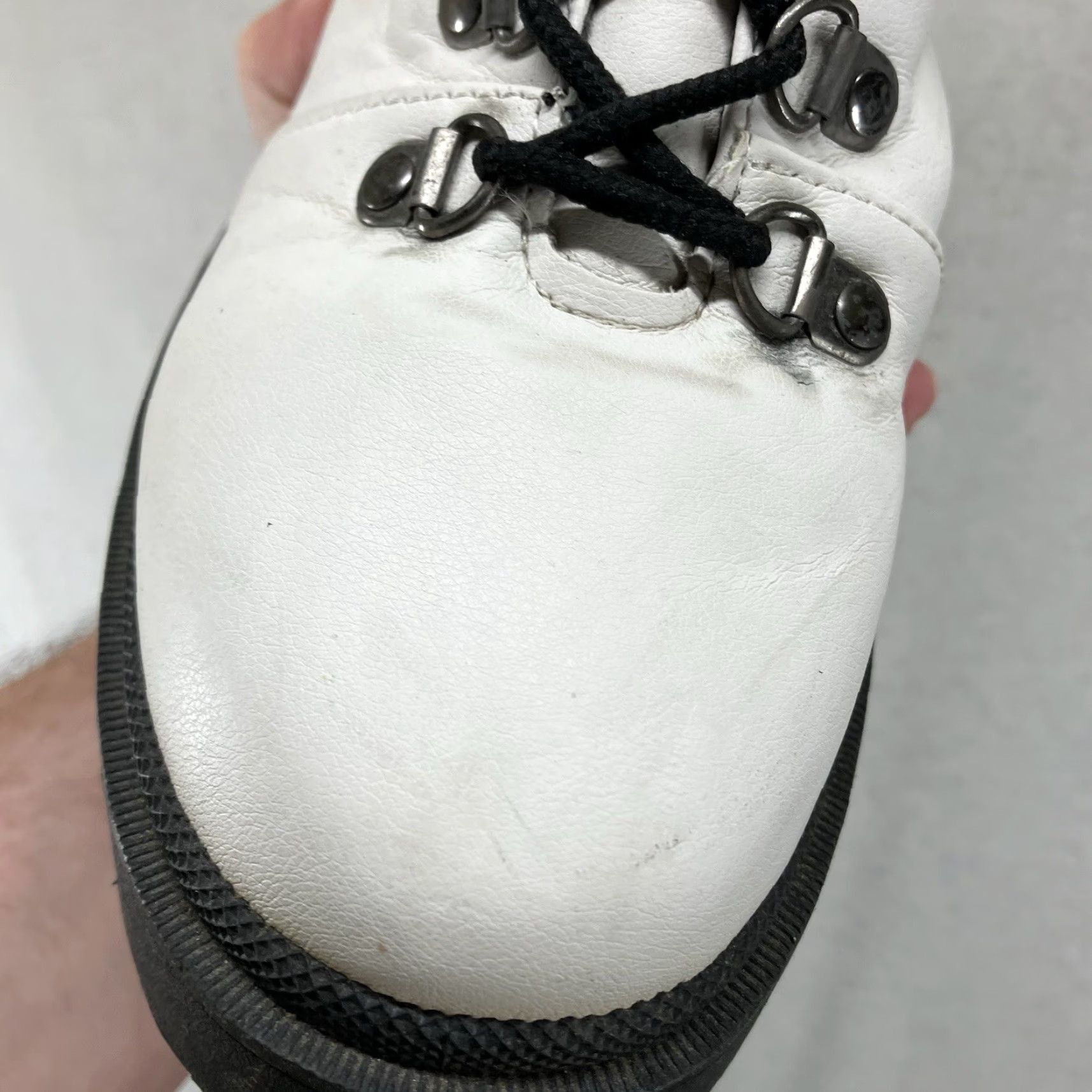 Sugar SUGAR Combat Boot White Ankle Size 7.5 Block Heel Punk Chains Buckles Womens Size US 7.5 / IT 37.5 - 5 Thumbnail