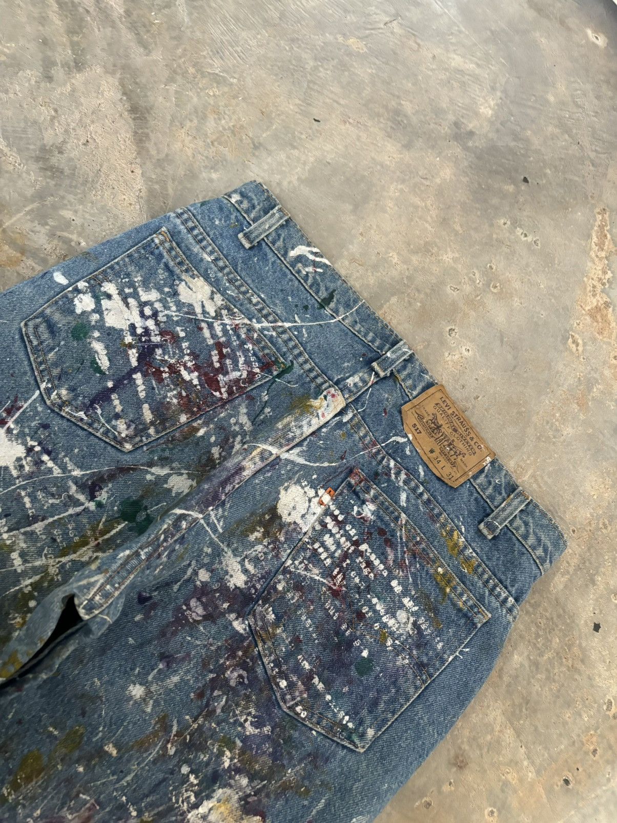 Levi's Vintage Clothing Vintage Levis Orange Tab 517 Painter Art Denim Size US 34 / EU 50 - 6 Thumbnail