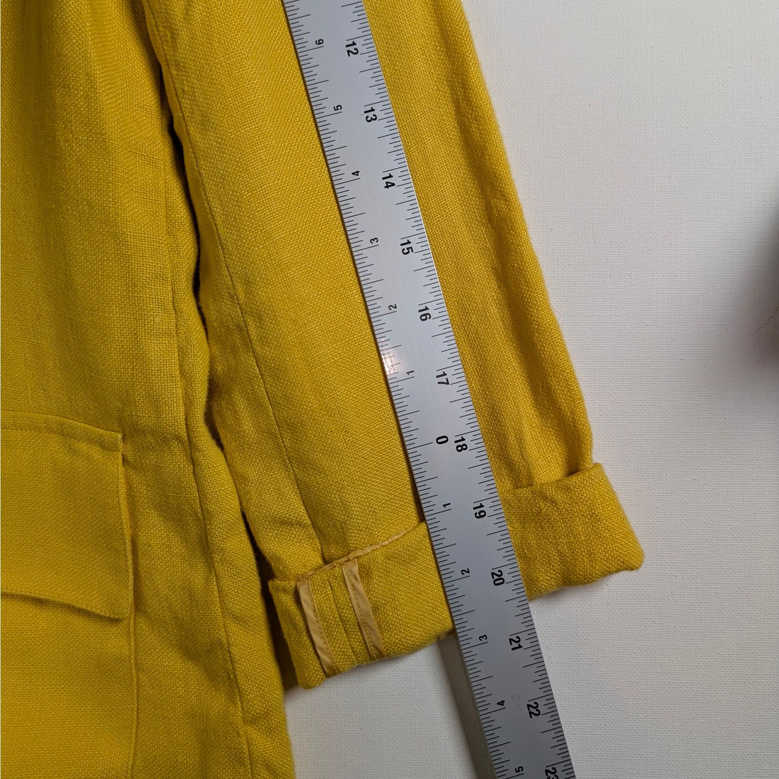 Faconnable Faconnable Yellow Linen Utility Jacket Women’s Size Medium M Size M / US 6-8 / IT 42-44 - 5 Thumbnail