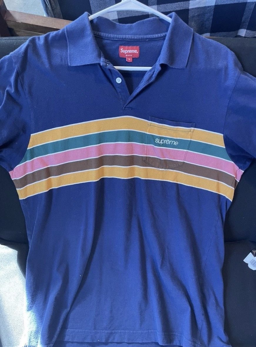 Supreme Supreme Chest Stripe Polo spring 2018 Size US L / EU 52-54 / 3 - 1 Thumbnail