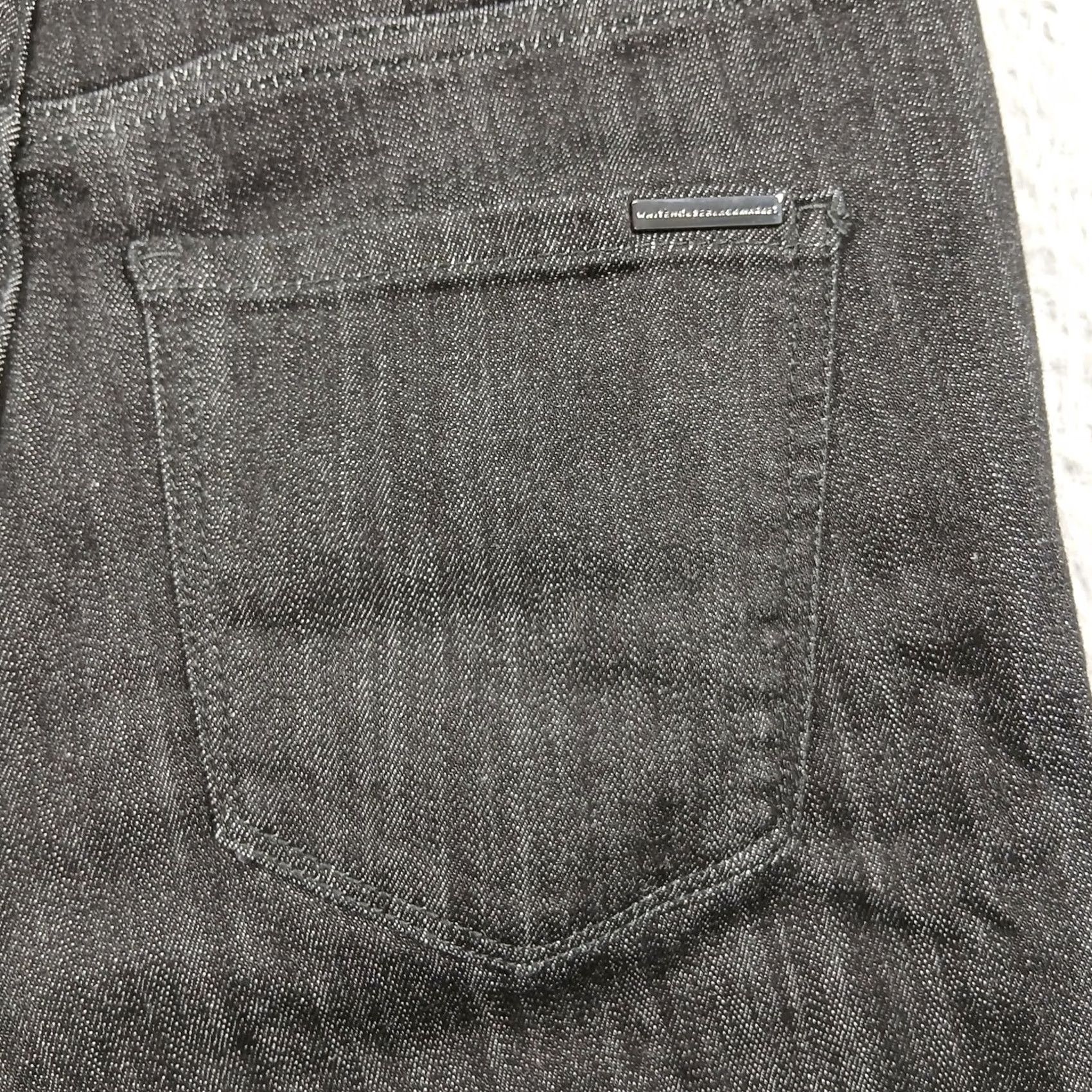 White House Black Market VINTAGE WHBM Jeweled Button High-Rise Slim Ankle Jeans Women 4 Black Pinstripe Pre-Owned Size 27" / US 4 / IT 40 - 7 Thumbnail