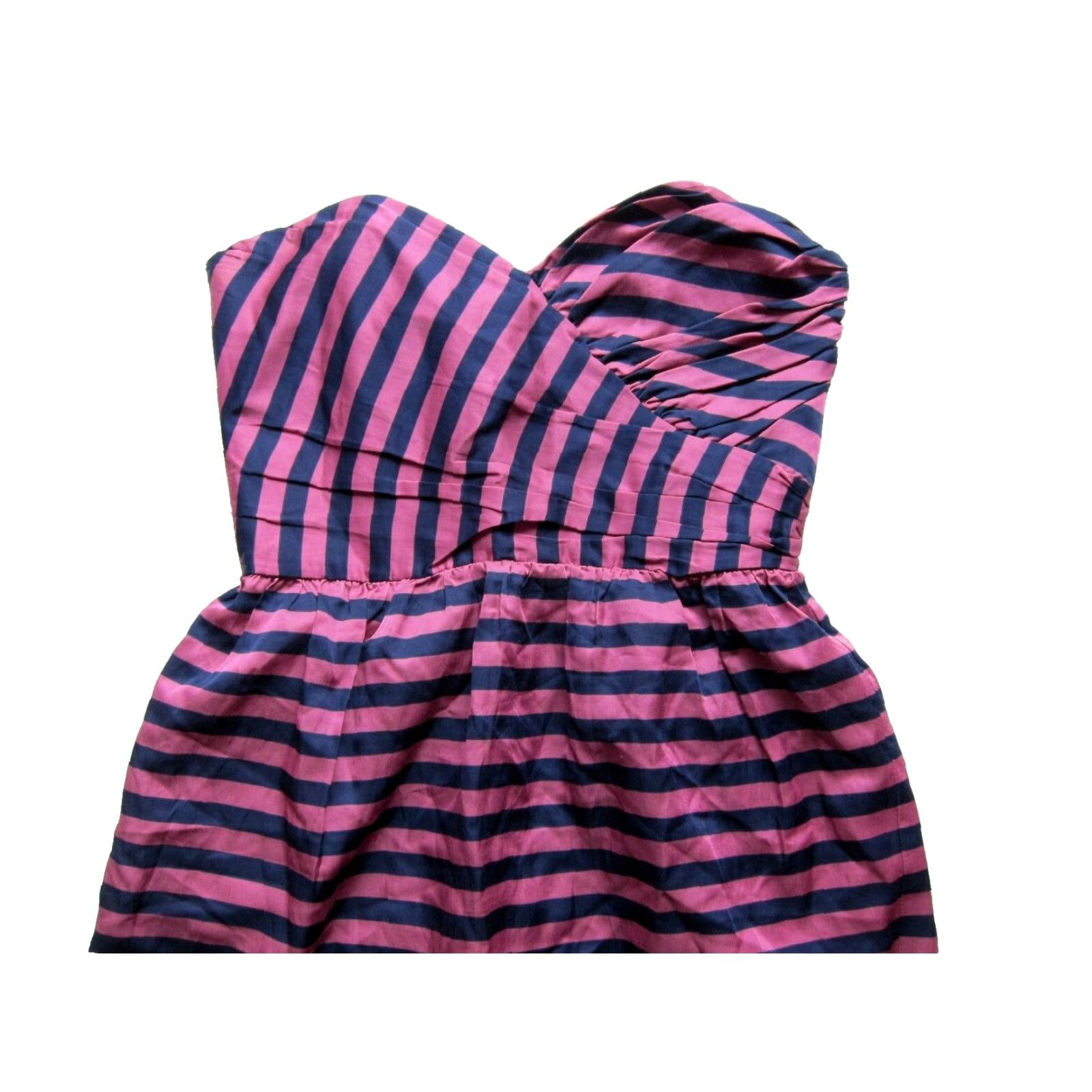 Anthropologie **Pink Blue Striped Strapless Silk Dress Corey Lynn Calter 2** User: **Strapless Pink Blue Striped Silk Corey Lynn Calter Dress 2** Size XS / US 0-2 / IT 36-38 - 4 Thumbnail