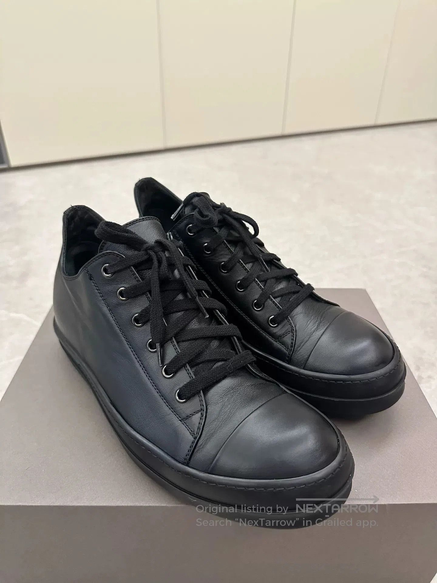 Rick Owens Rick Owens x Converse Black Leather Sneakers. Size US 9 / EU 42 - 3 Thumbnail
