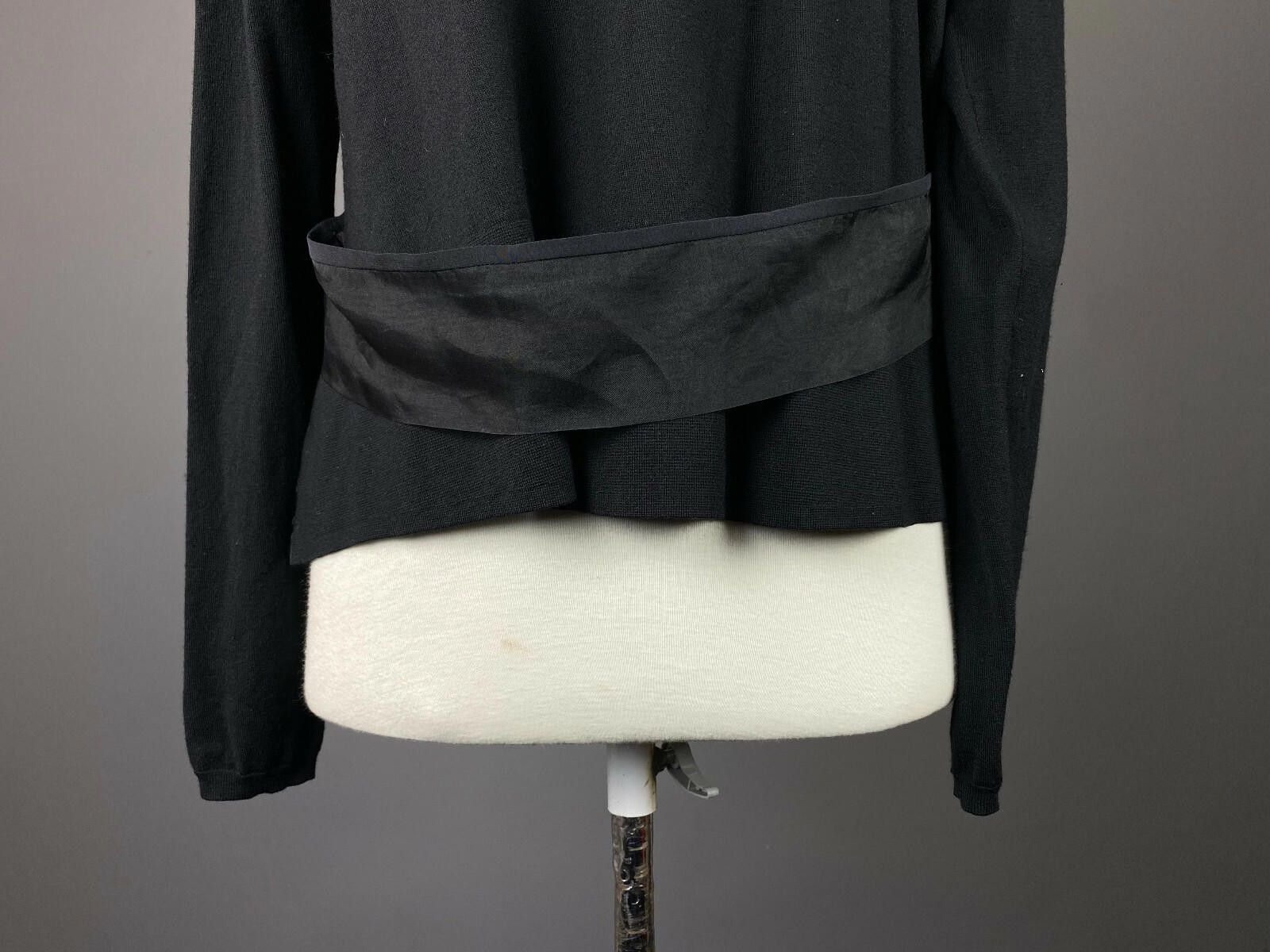 Designer Dorothee Schumacher Black Wool Belted Sweater Size 4 Size S / US 4 / IT 40 - 7 Thumbnail