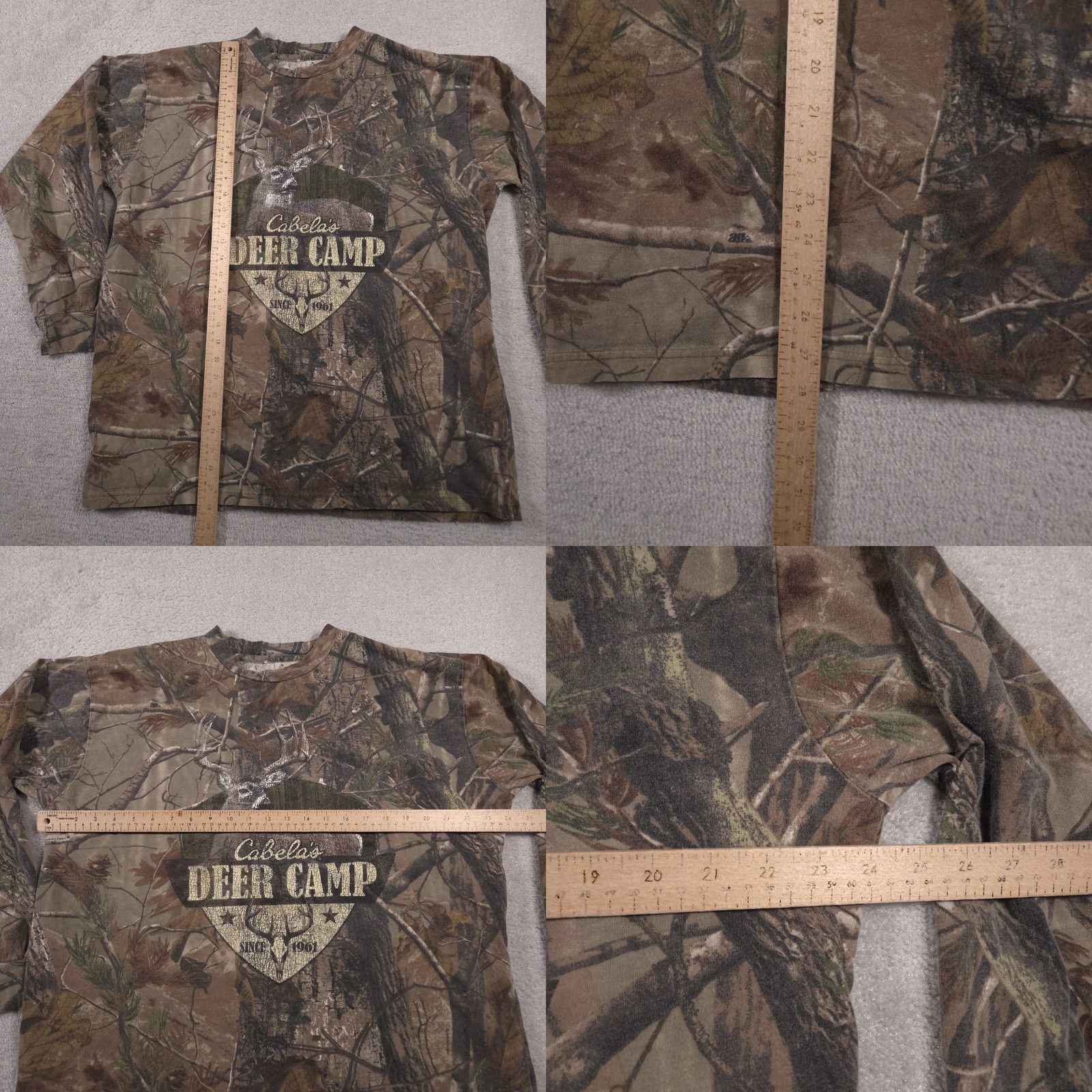 Vintage VINTAGE Cabela's Deer Camp Shirt Mens 1X Camouflage Long Sleeve Hunting Buck Graphic Outdoors Cotton Crew Neck Size US XL / EU 56 / 4 - 8 Thumbnail