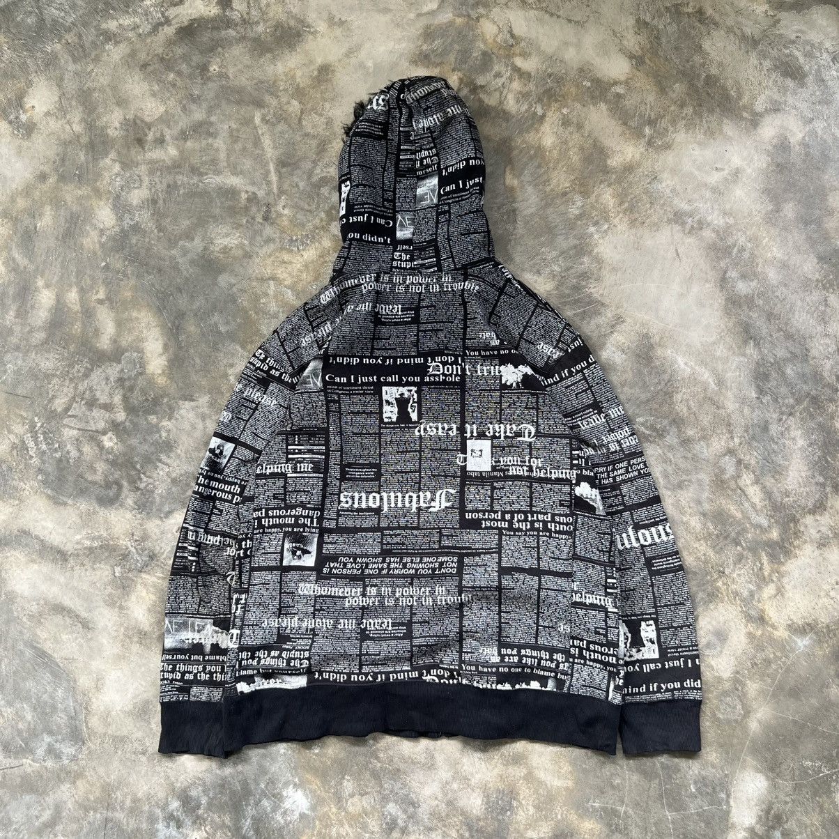 Seditionaries 2000s Splendid Satisfaction Poem Vkei Style Zip Fur Hoodie Size US XL / EU 56 / 4 - 2 Thumbnail