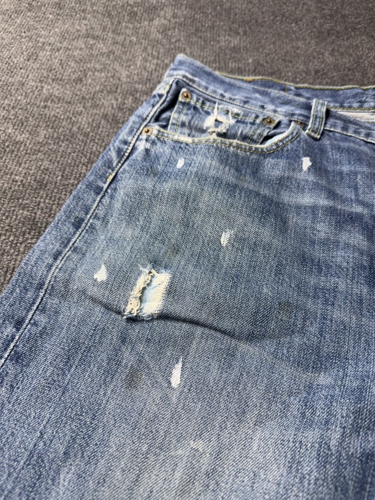 Levi's 00s Y2K Levis 501 Distressed Denim Jeans Vintage Wash Grunge Size US 34 / EU 50 - 18 Thumbnail