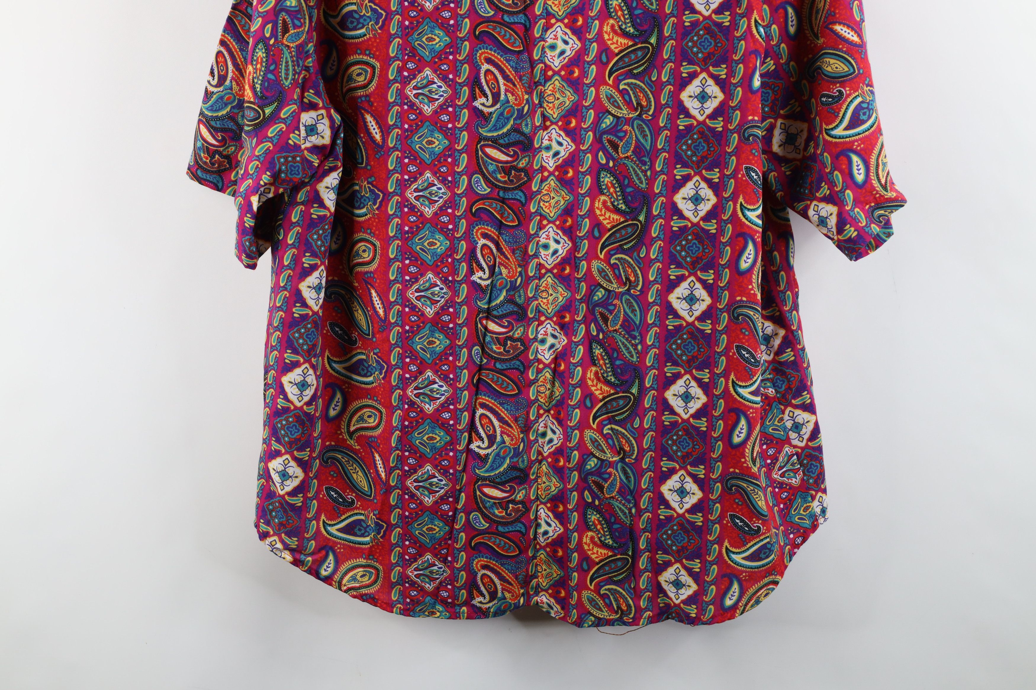 Vintage Vintage 90s Streetwear Paisley Camp Collar Button Shirt USA Size XL / US 12-14 / IT 48-50 - 10 Thumbnail