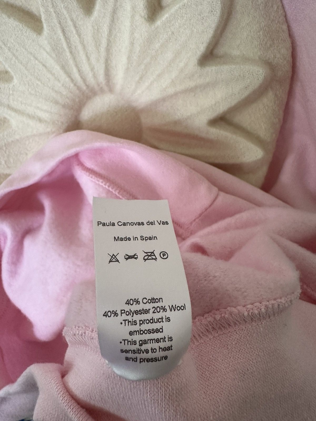 Other Paula Canovas Del Vas Pink Flower Embossed Sweatshirt Size US M / EU 48-50 / 2 - 5 Thumbnail