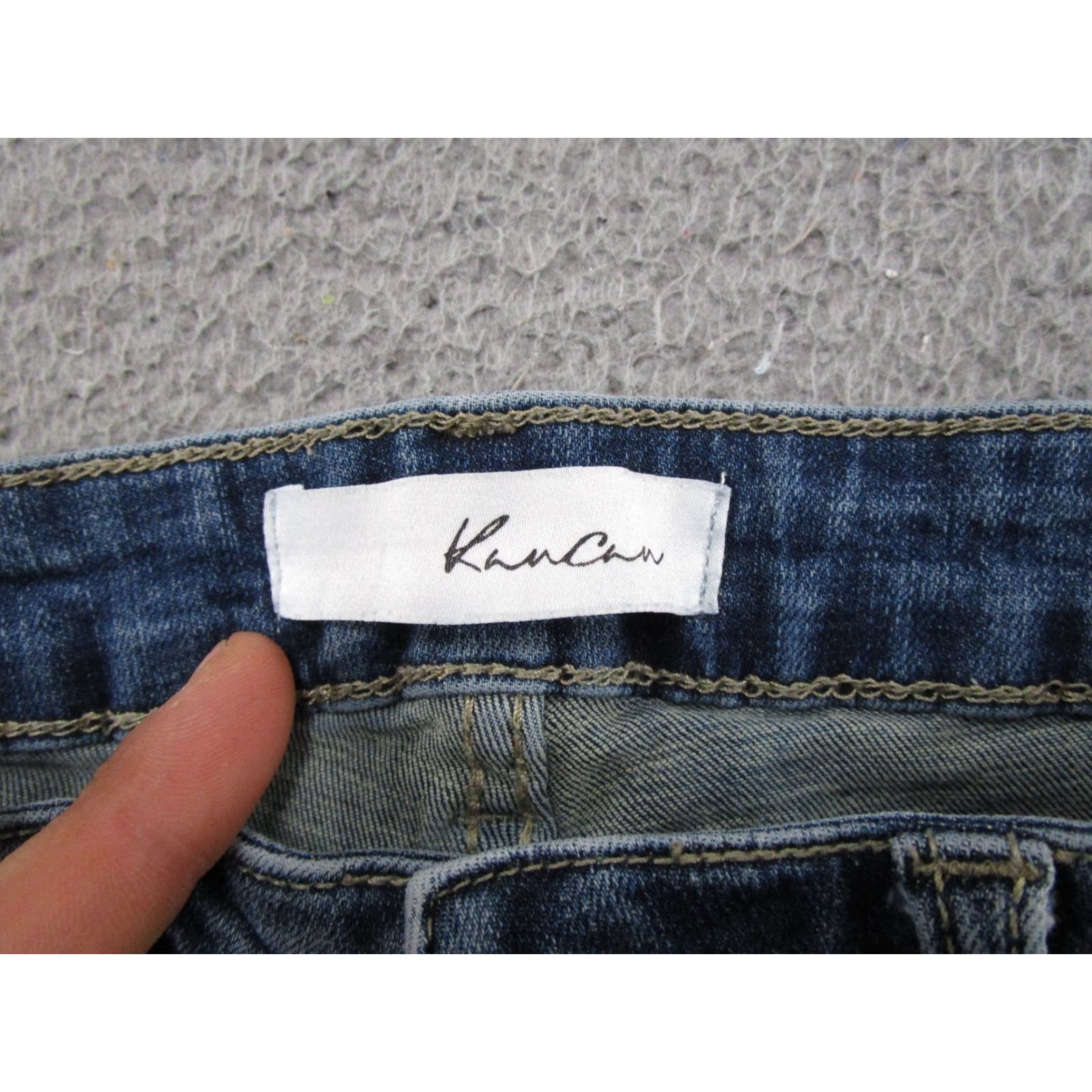 Vintage Kancan Women's Blue Stretch Denim Distressed Skinny Ankle Jeans Size 28 Size 28" / US 6 / IT 42 - 4 Thumbnail