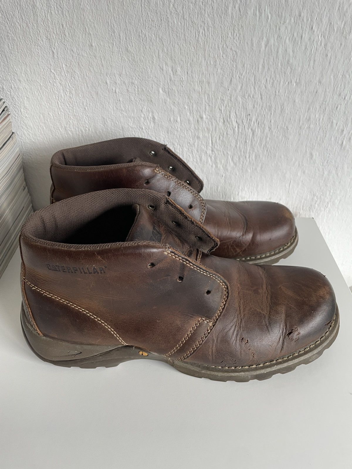 Caterpillar Caterpillar Distressed Leather Work Boots Patina size 46 Size US 12.5 / EU 45-46 - 11 Thumbnail