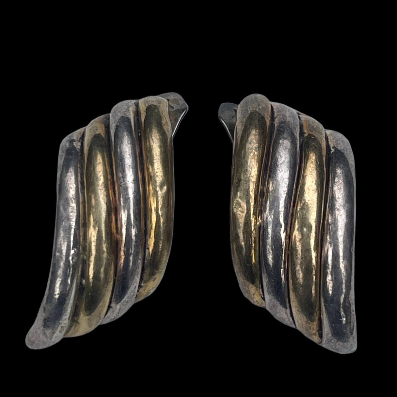 Vintage Bat Ami Israel Signed Modernist Earrings Sterling Silver Size ONE SIZE - 1 Thumbnail