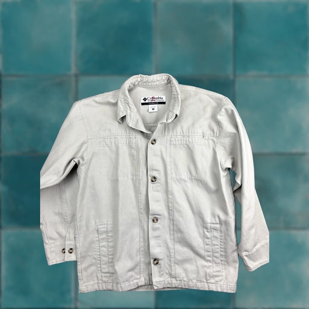 Vintage Columbia Jacket Mens LT Beige Button Front Chore Coat SS ET 3008 Size US L / EU 52-54 / 3 - 1 Thumbnail