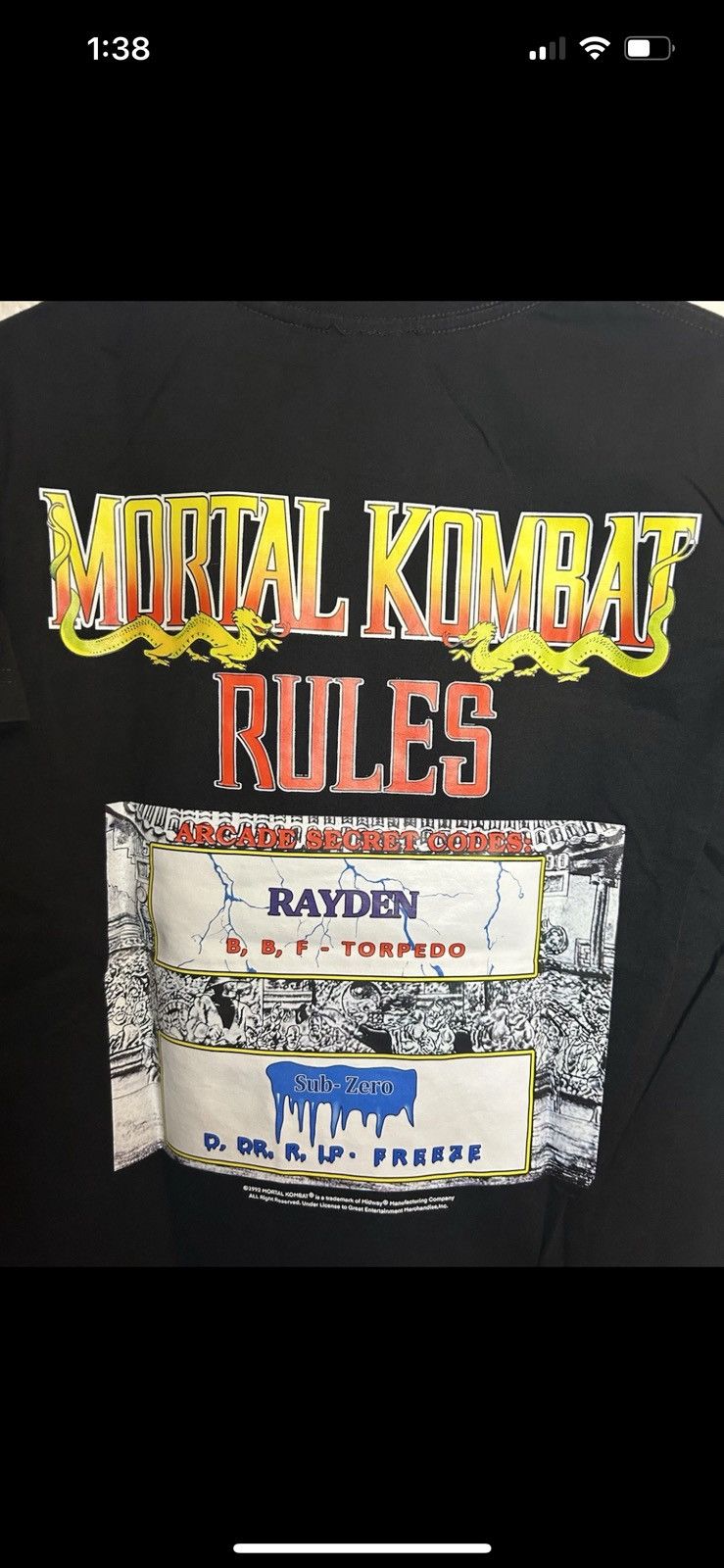 Vintage VTG Rare 1992 Mortal Combat Rules Secret Codes Midway Shirt Size US S / EU 44-46 / 1 - 5 Thumbnail