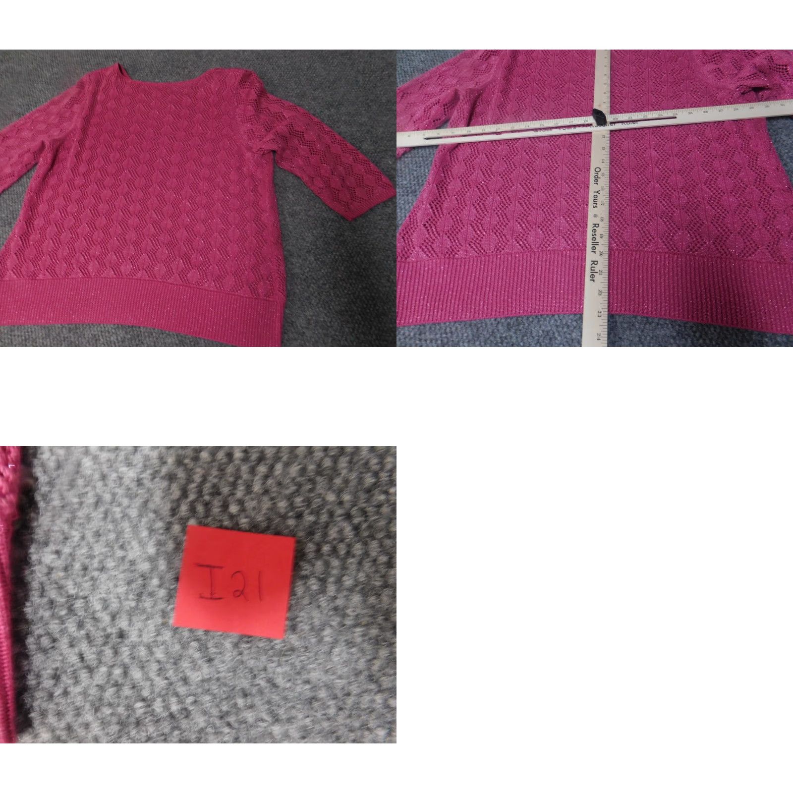 Vintage RQT Womens Sweater 2XL Pink Mock Neck Long Sleeve Knit Open Chest Embroidered Pullover Designer Winter Regular Size XXL / US 16-18 / IT 52-54 - 8 Thumbnail