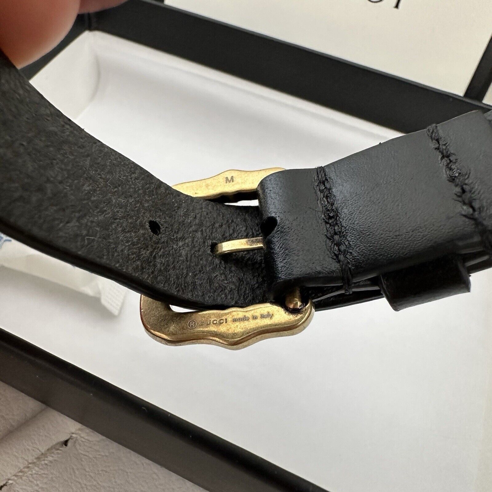 Gucci NEW GUCCI Lion Head Leather Bracelet Size M Black Size ONE SIZE - 5 Thumbnail
