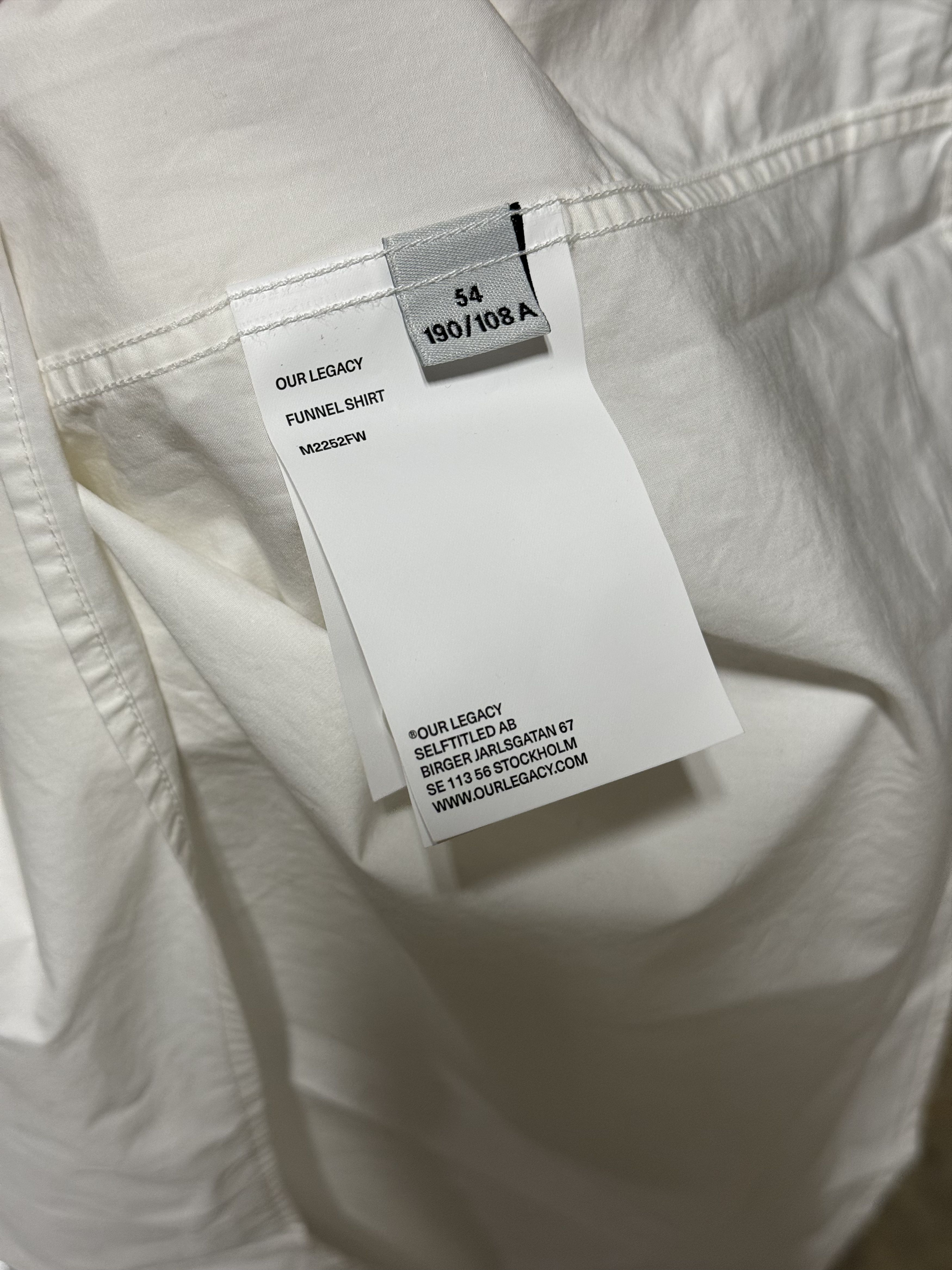Our Legacy Our Legacy Funnel Shirt 'White Dense Poplin' Size US XXL / EU 58 / 5 - 3 Thumbnail