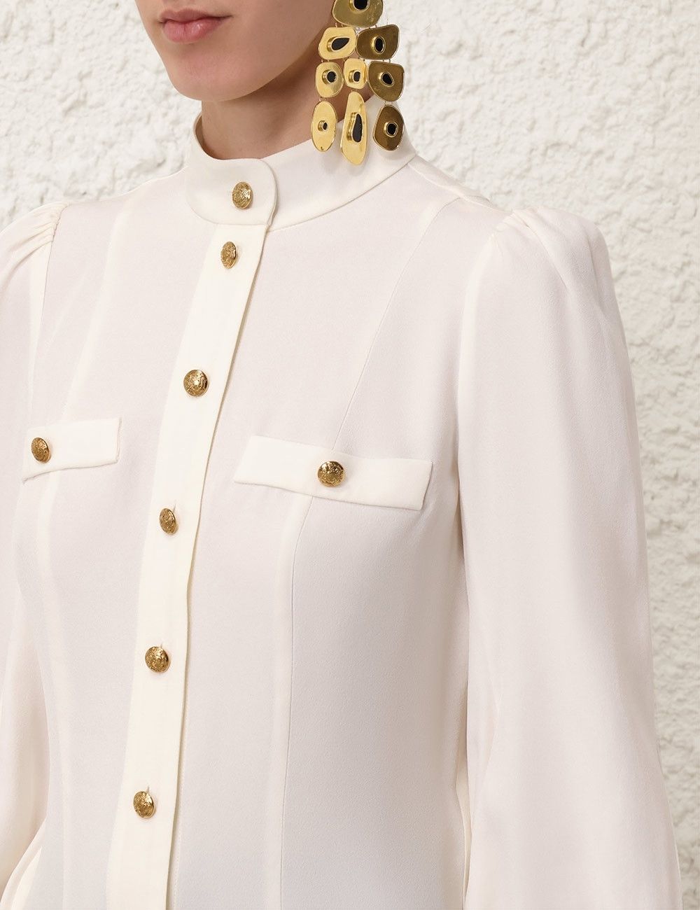 Zimmermann oc11z0825 Utility Blouse in Cream Size XS / US 0-2 / IT 36-38 - 5 Thumbnail