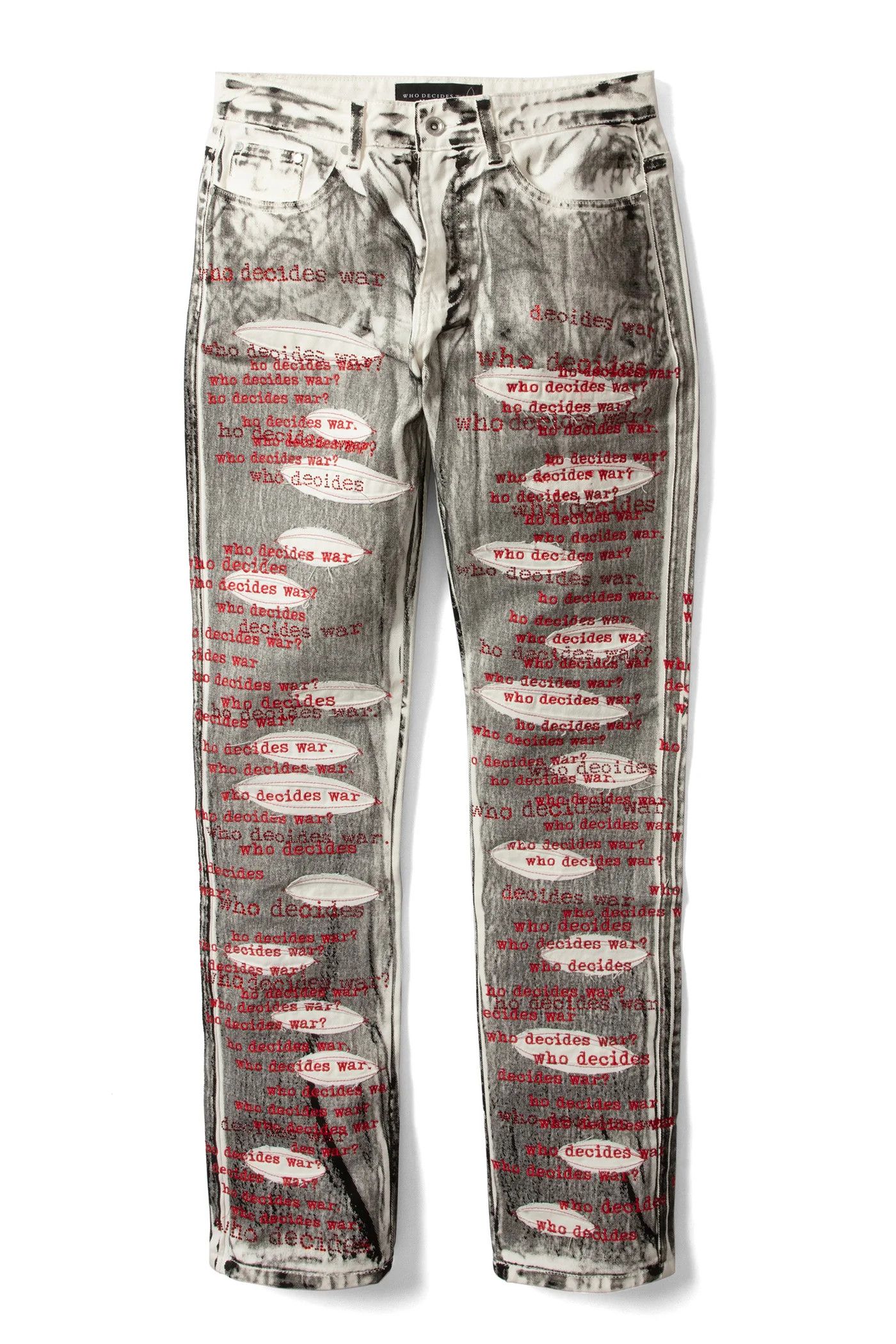o1gr1nt0525 Flocked Scripture Denim in Grey