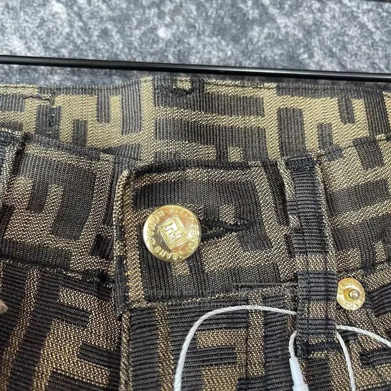 Fendi Fendi XS Brown Cotton Casual Pants . Size 23" - 4 Thumbnail