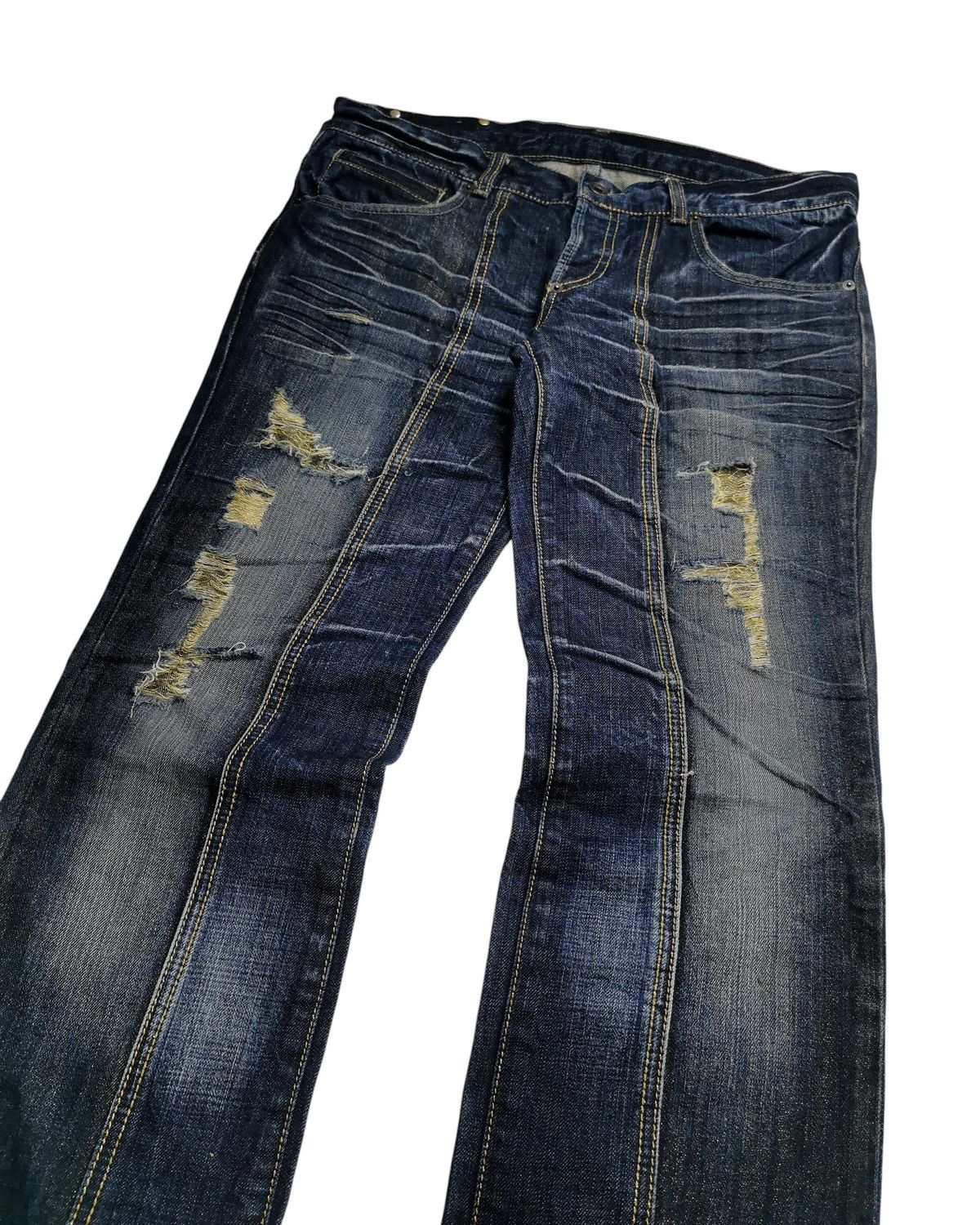 20471120 Slim Flare Jeans Buffalo Jeans Distress Denim Boot Cut Size US 33 - 4 Thumbnail