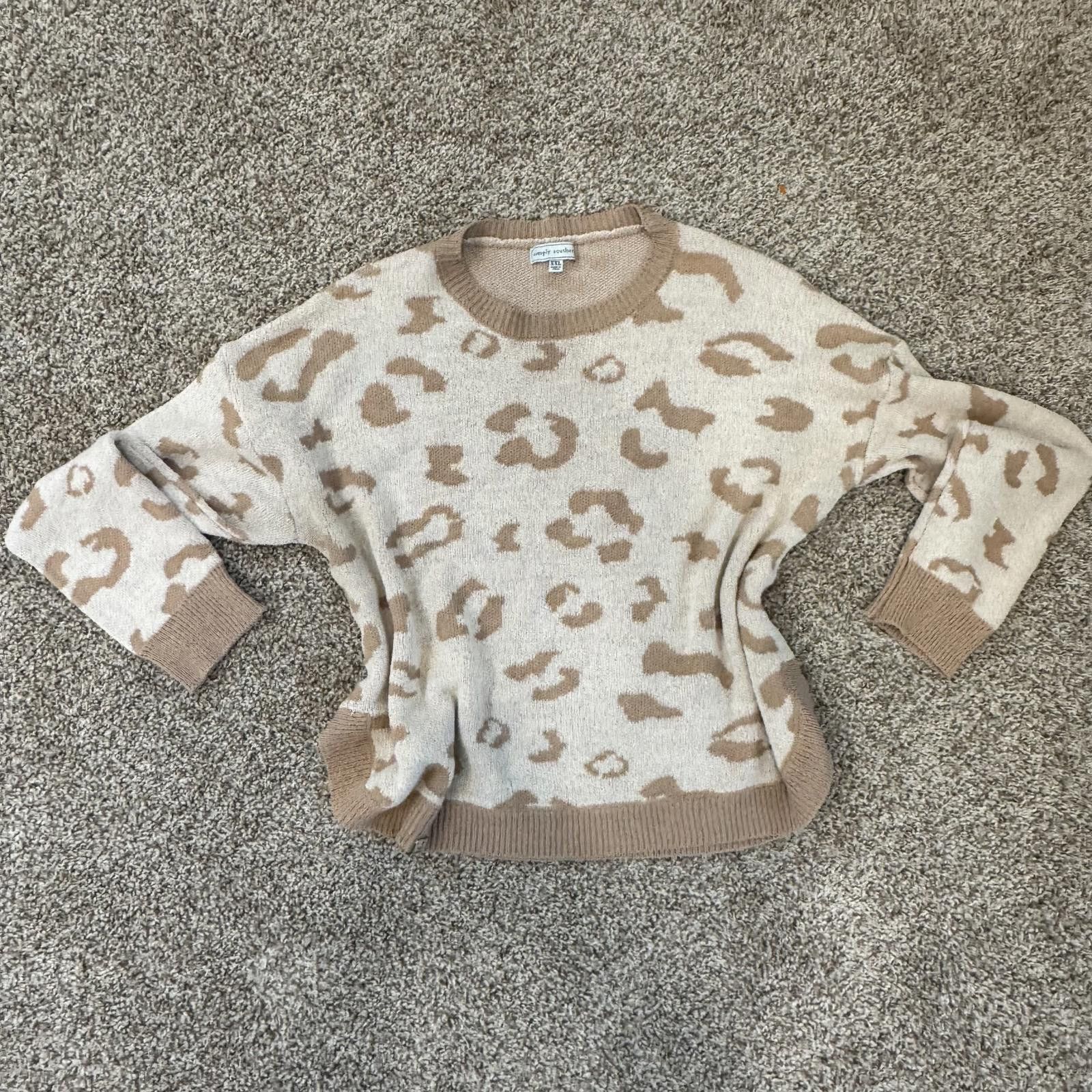 Other Simply Southern Women's XXL Leopard Print Sweater XXL Size XXL / US 16-18 / IT 52-54 - 1 Thumbnail
