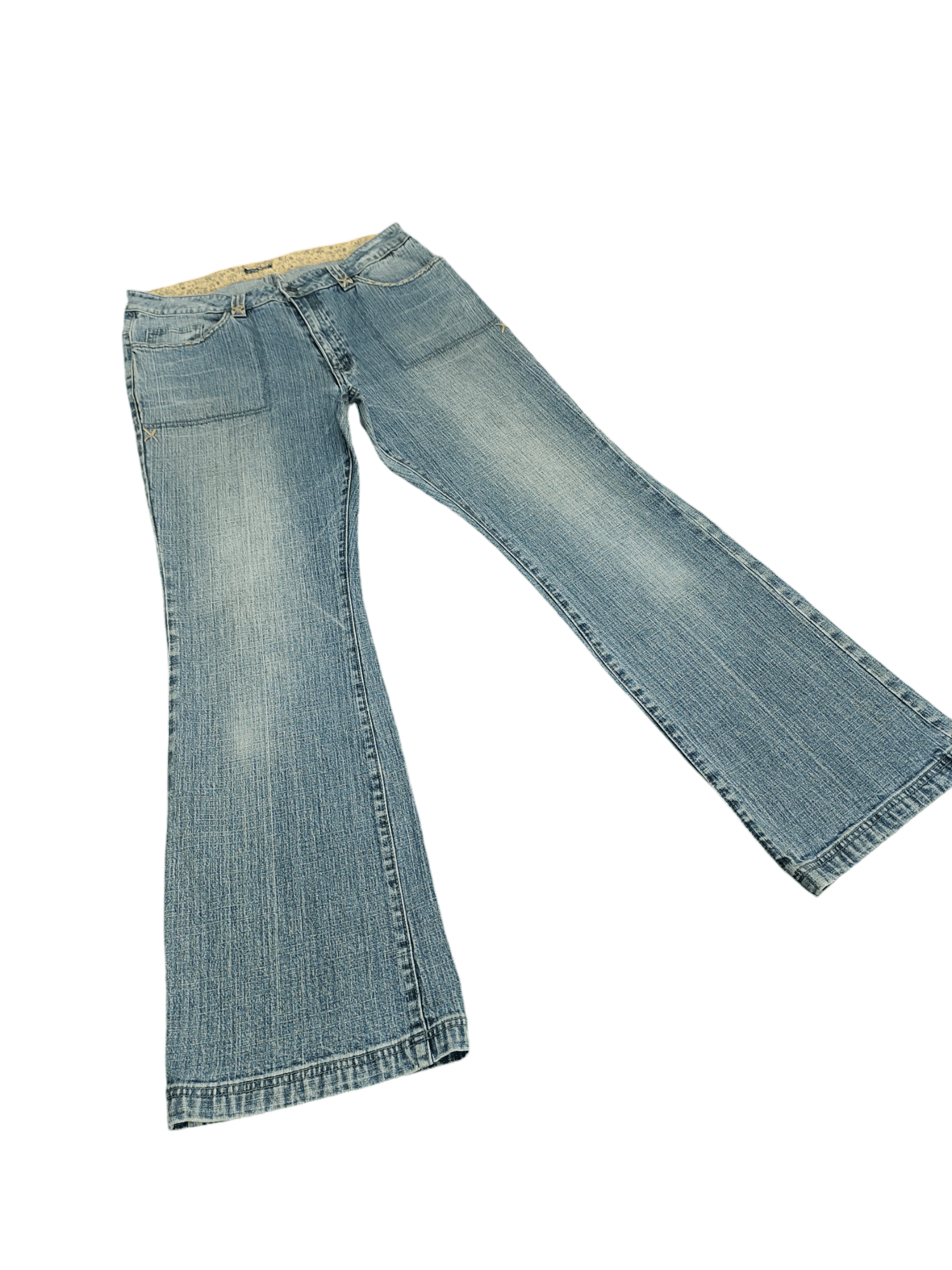 If Six Was Nine Flare Jeans La Redoute Tribal Clawmark Faded Bootcut Y2k Size US 31 - 2 Thumbnail