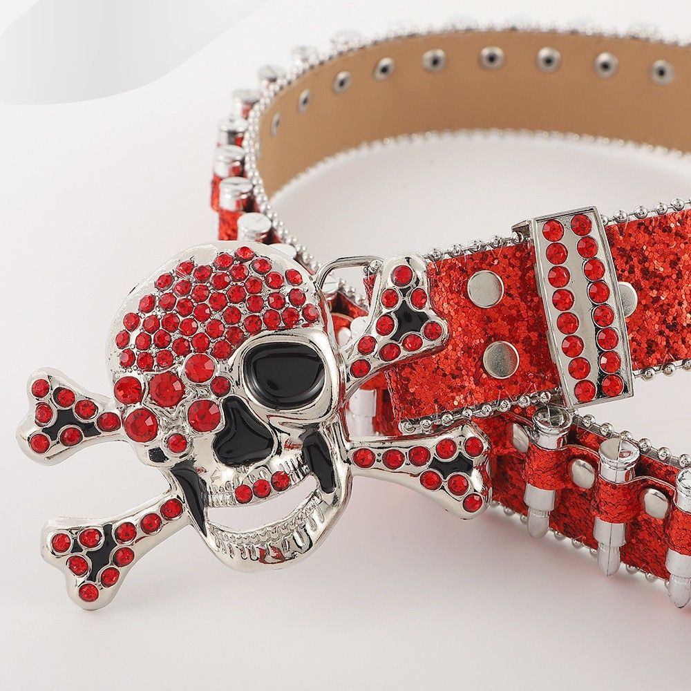 Designer Skull Future Vintage Belt Riveted Belts Menswear Accessories Size ONE SIZE - 6 Thumbnail