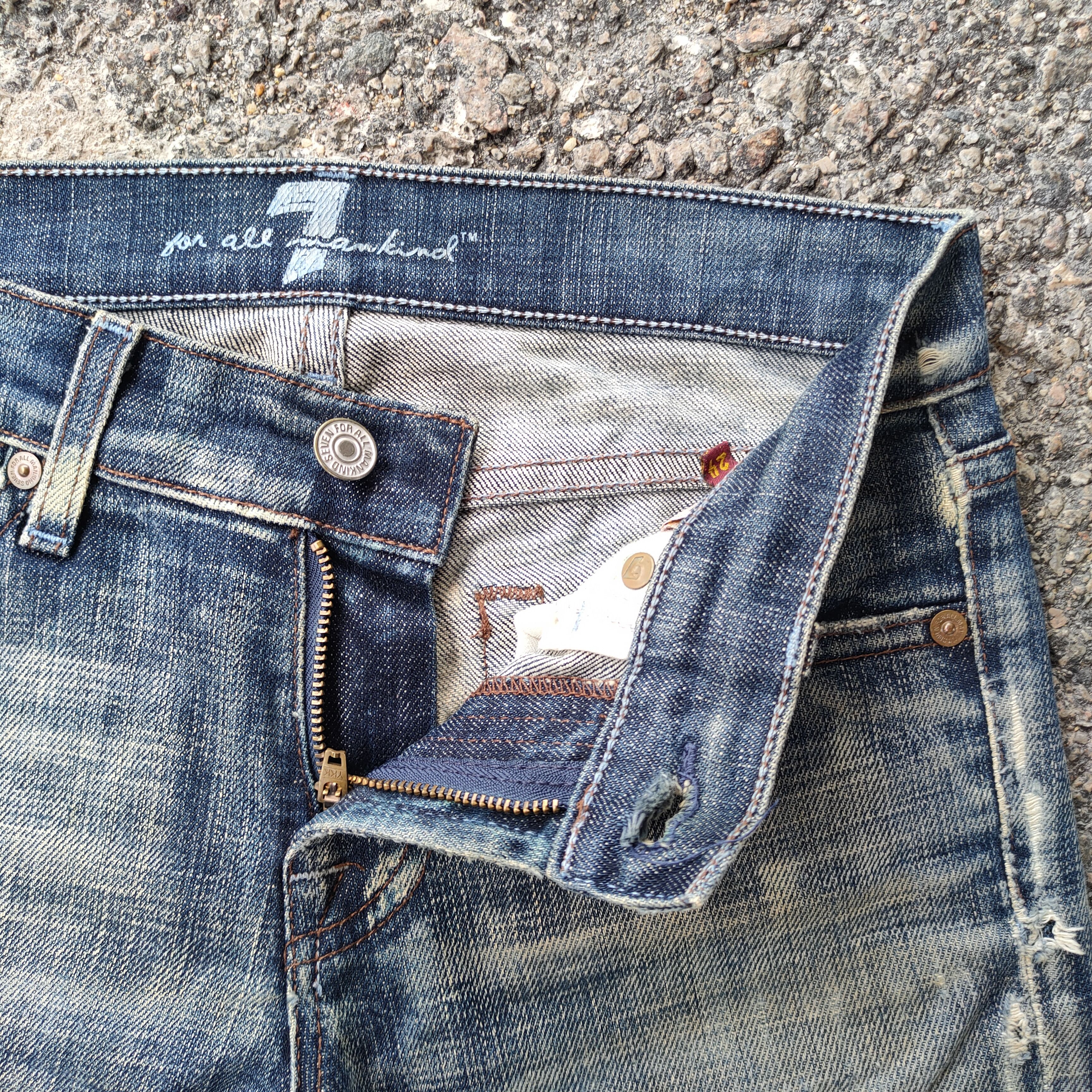 7 For All Mankind BOOTCUT 7 FOR ALL RIPPED FADED JEANS DENIM PANTS Size US 26 / EU 42 - 5 Thumbnail