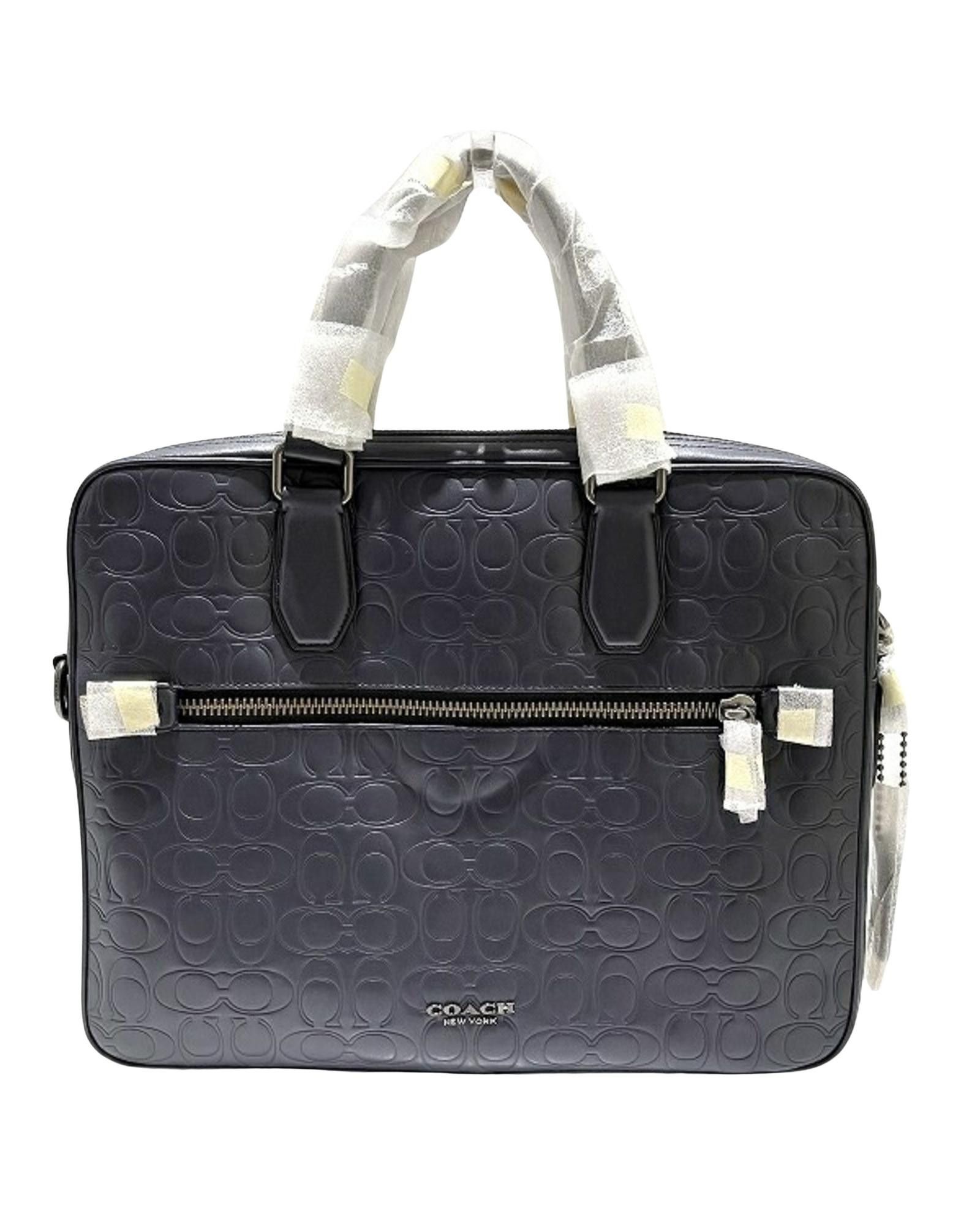 image of Coach Stylish Navy Leather Shoulder Bag With Iconic Design, Men's