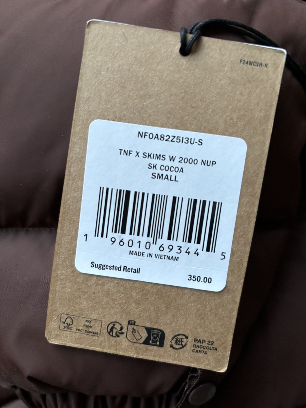 SKIMS × The North Face Skims North face Nuptse Puffer Jacket Cocoa Small BNWT Size S / US 4 / IT 40 - 3 Thumbnail